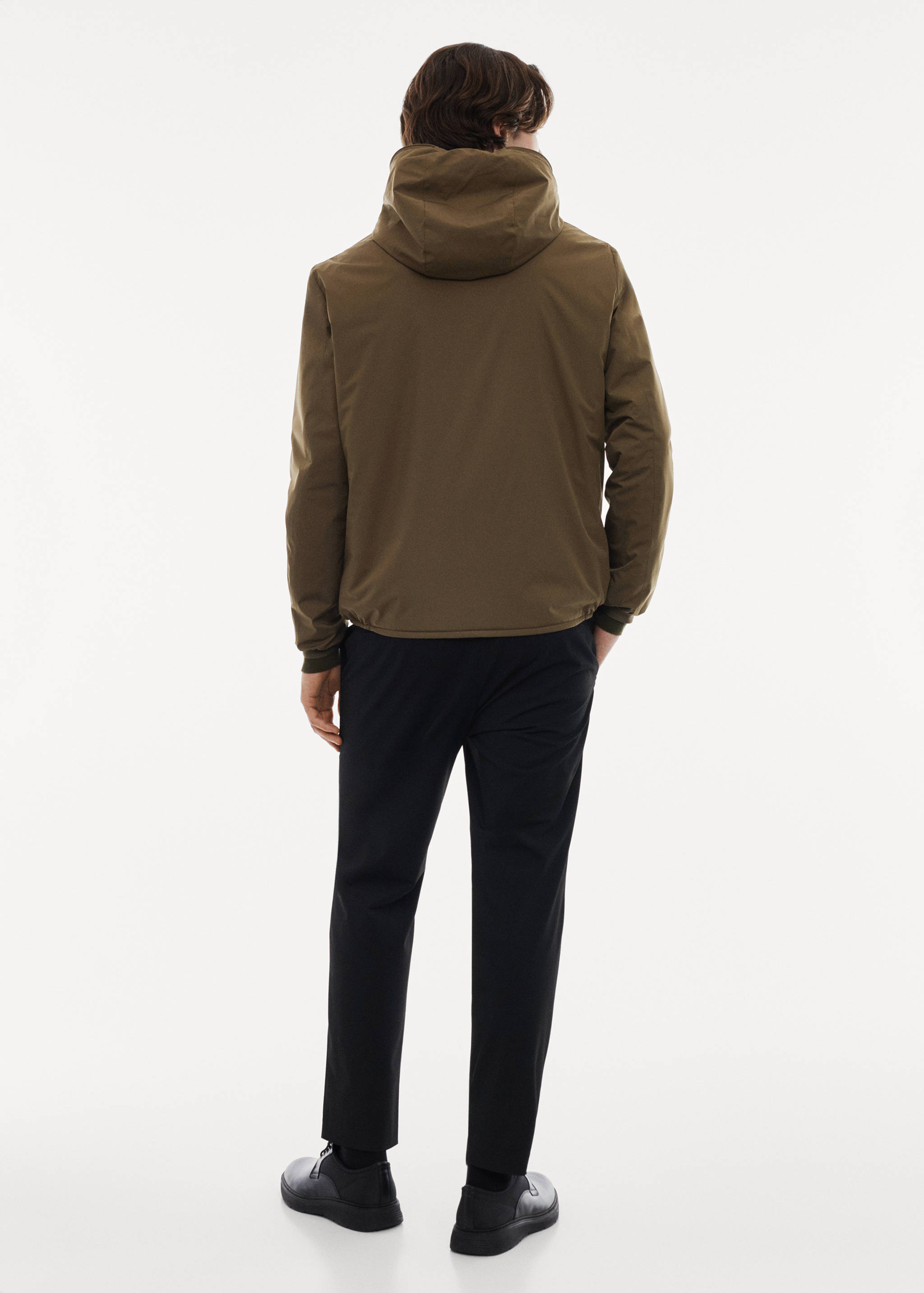 Water-repellent hooded quilted jacket - Reverse of the article