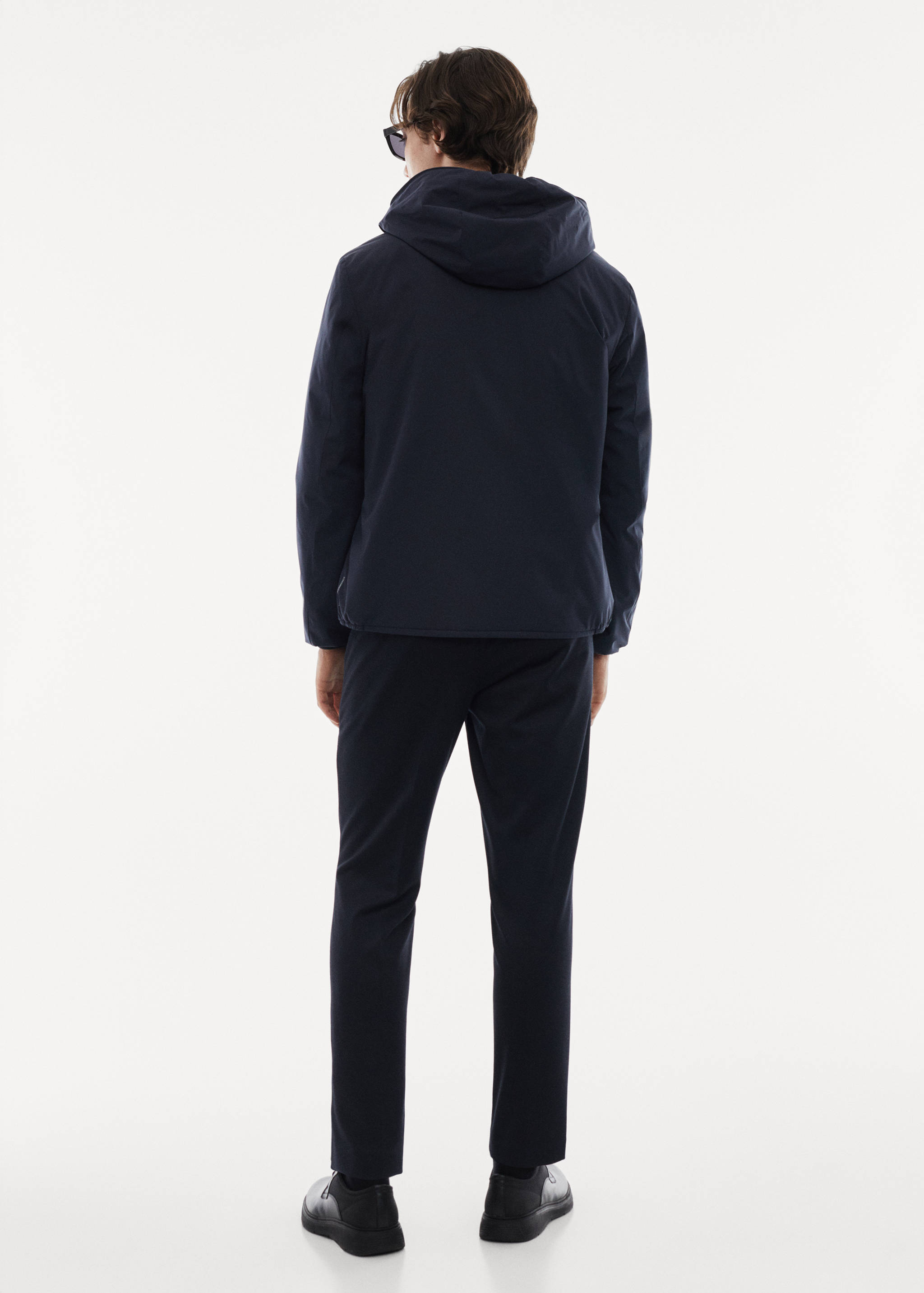 Water-repellent hooded quilted jacket - Reverse of the article