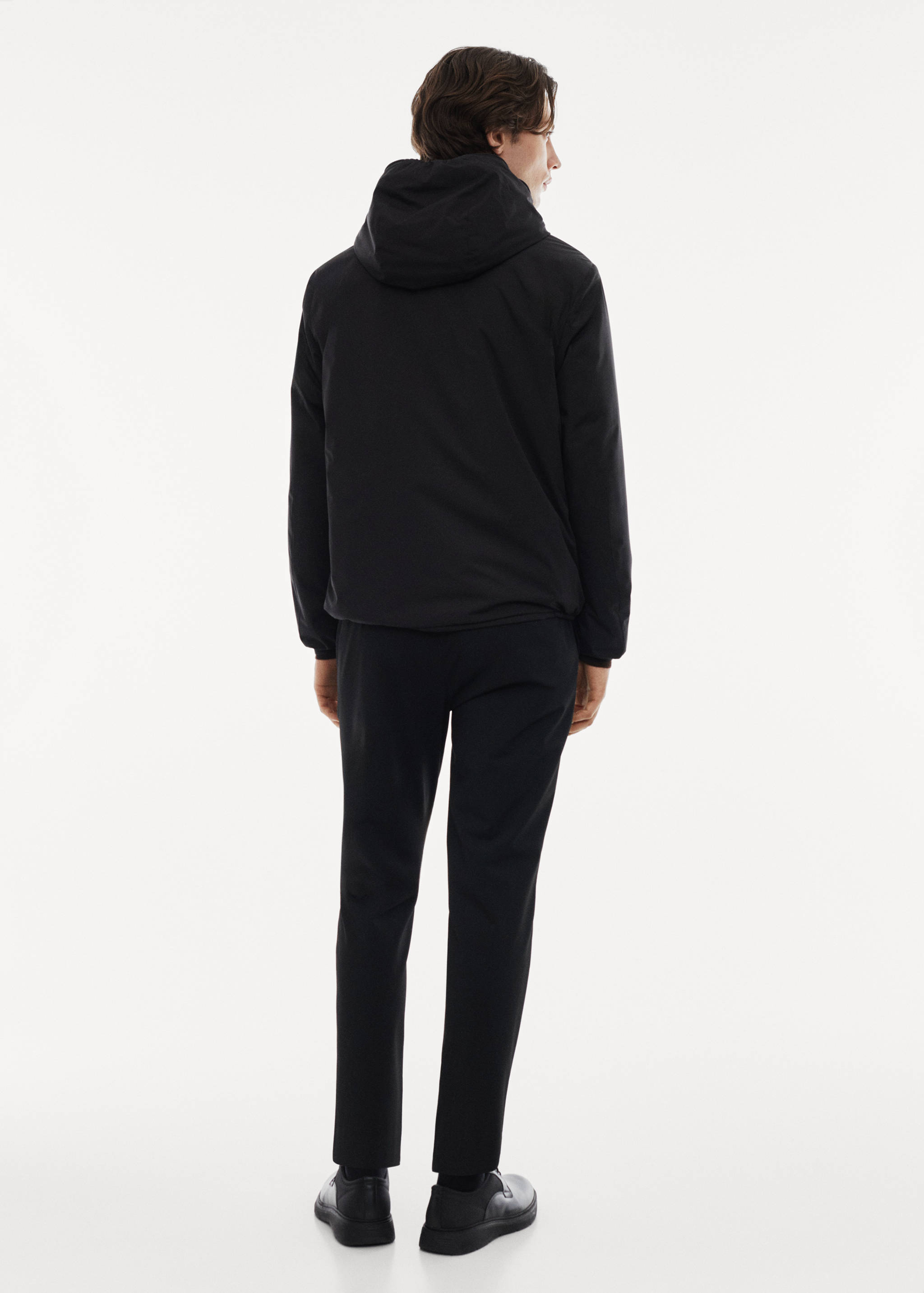 Water-repellent hooded quilted jacket - Reverse of the article