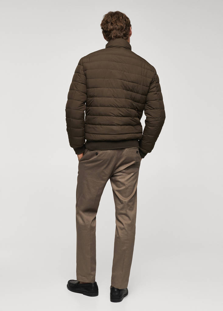 Ultra-lightweight water-repellent quilted anorak — Brown