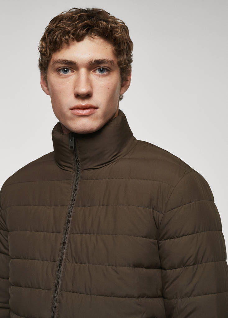 Ultra-lightweight water-repellent quilted anorak — Brown