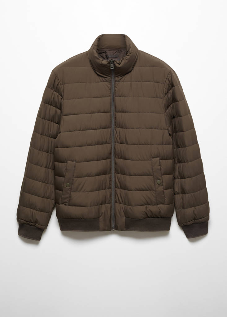 Ultra-lightweight water-repellent quilted anorak — Brown