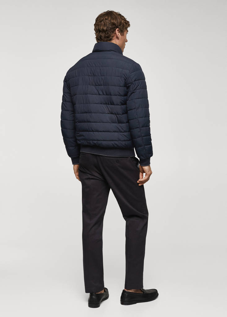 Ultra-lightweight water-repellent quilted anorak — Navy