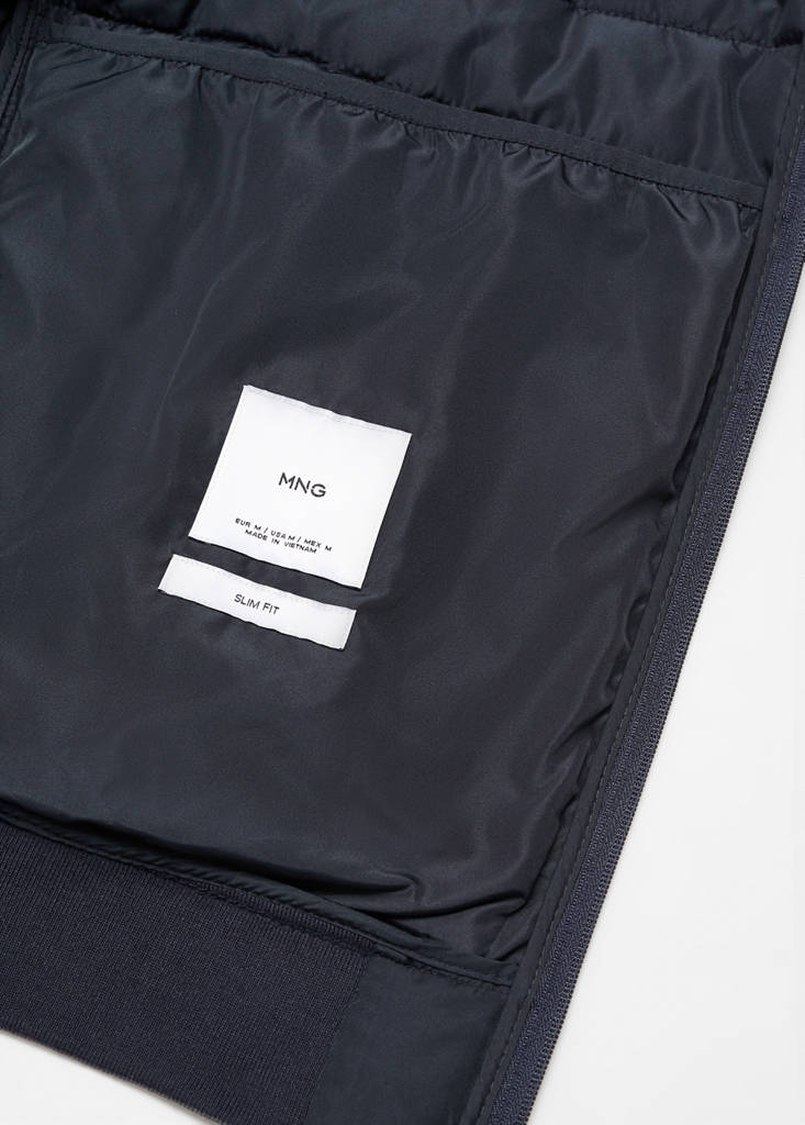Ultra-lightweight water-repellent quilted anorak — Navy