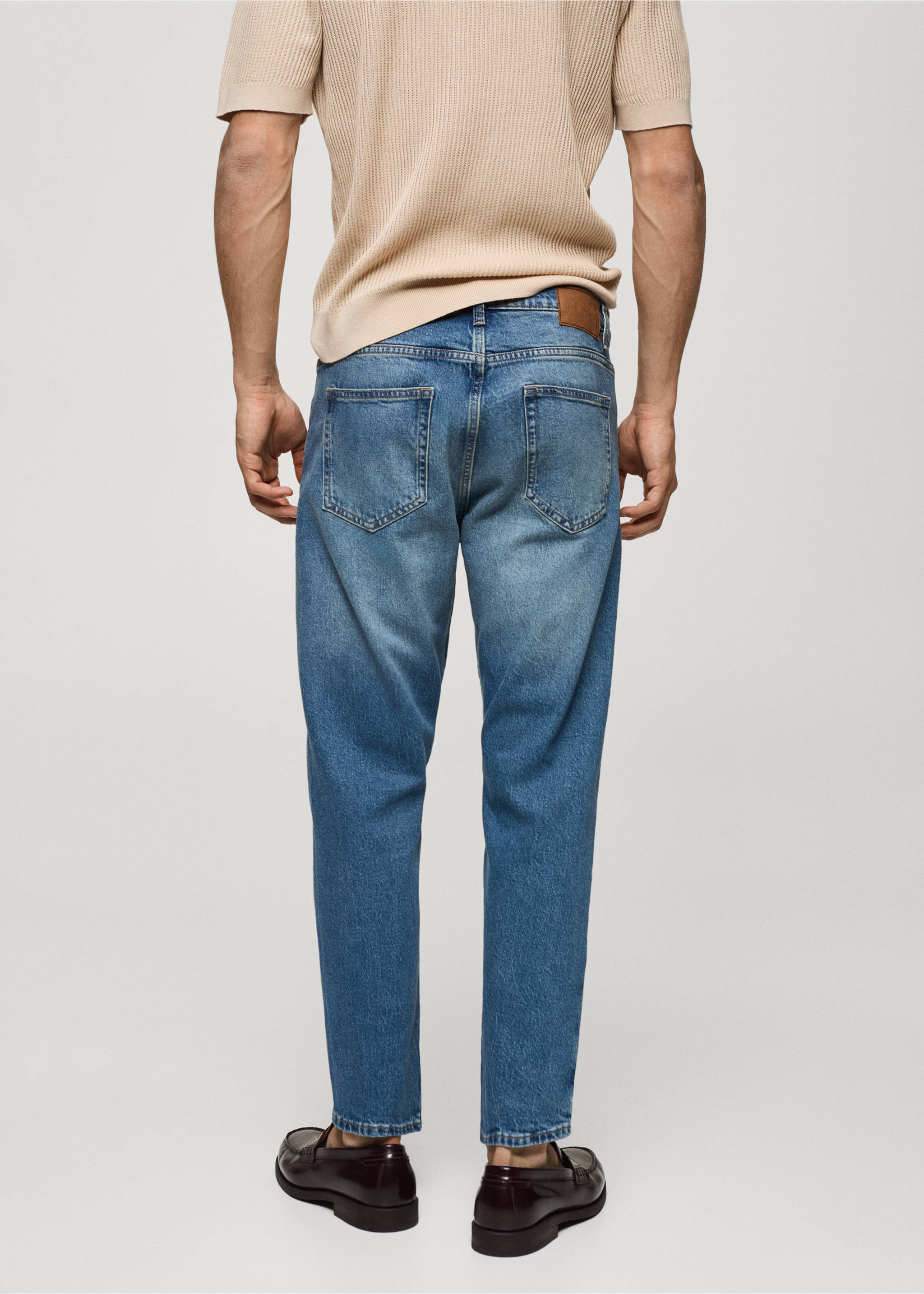 Jeans tapered-fit - Reverso del artículo, Azul medio vintage. Ref: 67010635-00.