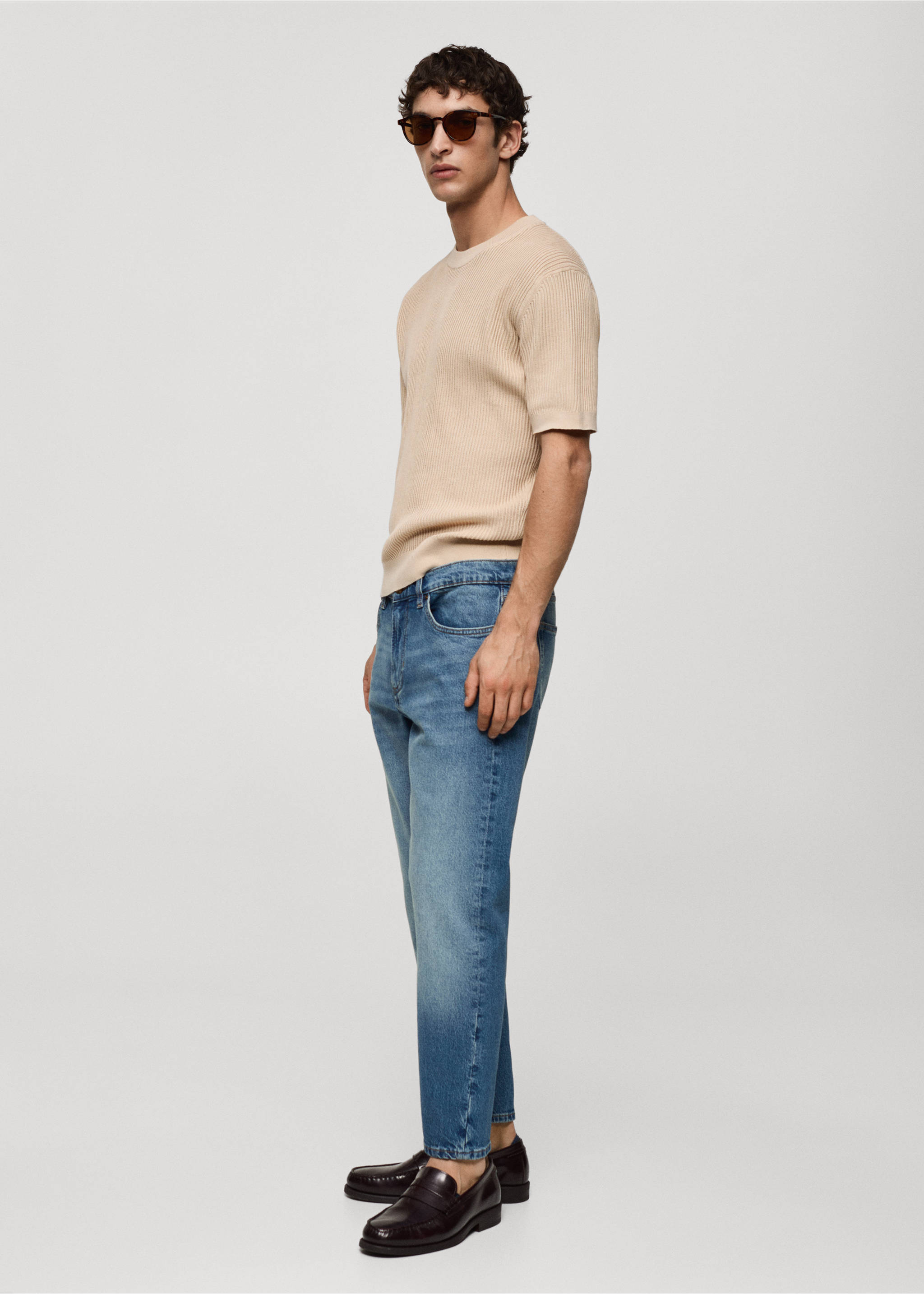 Jeans tapered-fit - Detalle del artículo 2, Azul medio vintage. Ref: 67010635-00.