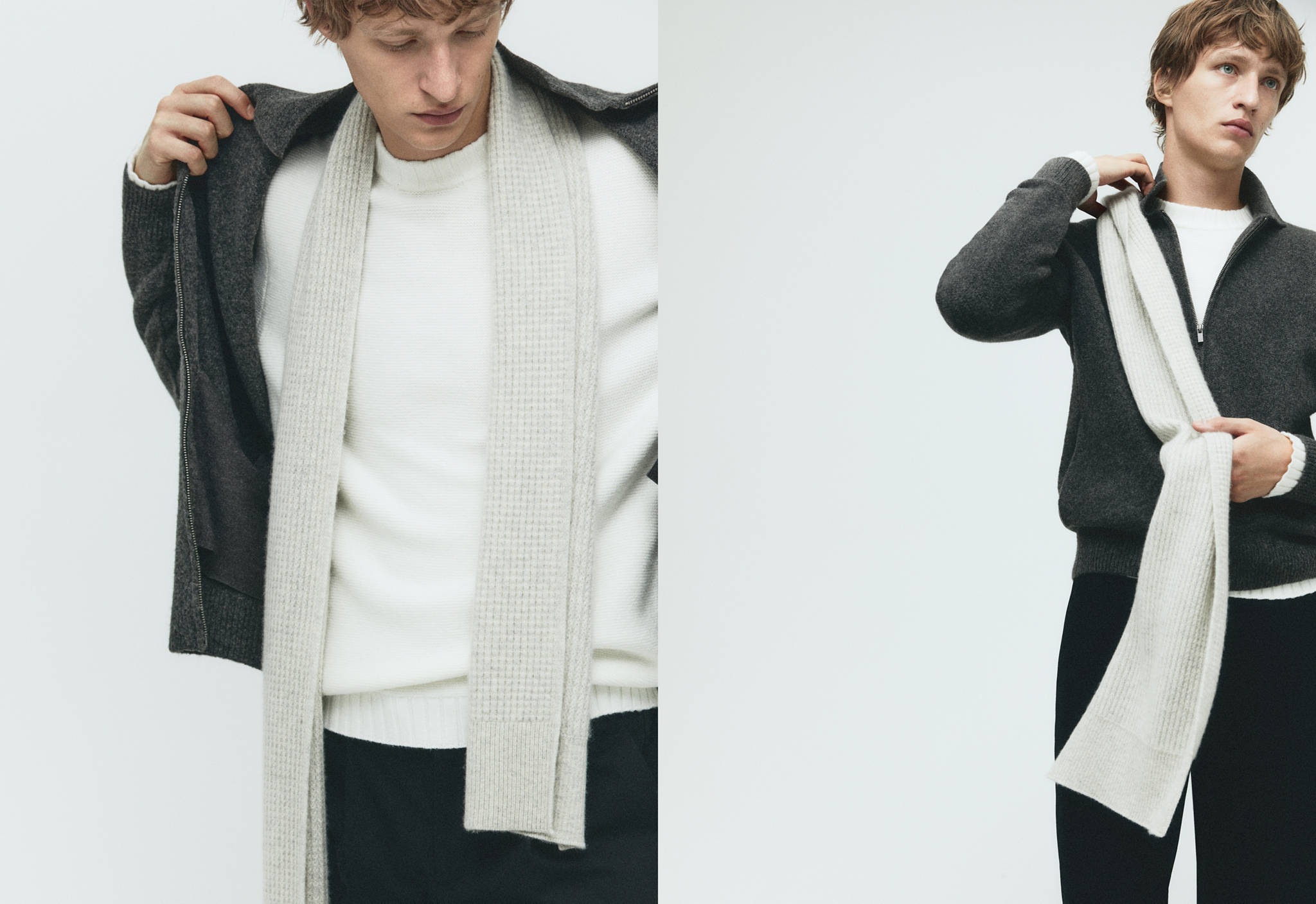 Knitted sweater with ribbed details - Panoramic plane
