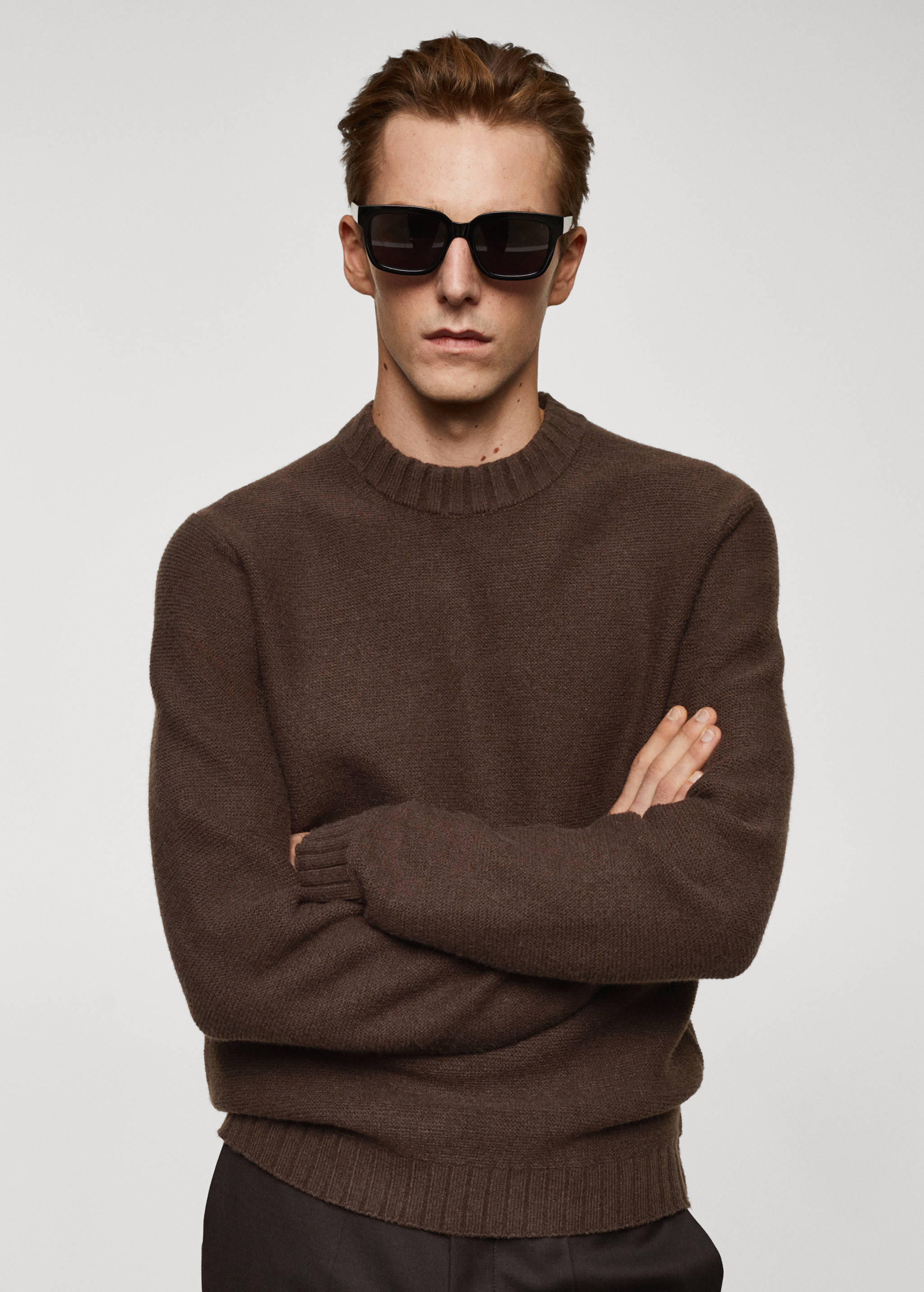 Knitted sweater with ribbed details - Details of the article 1