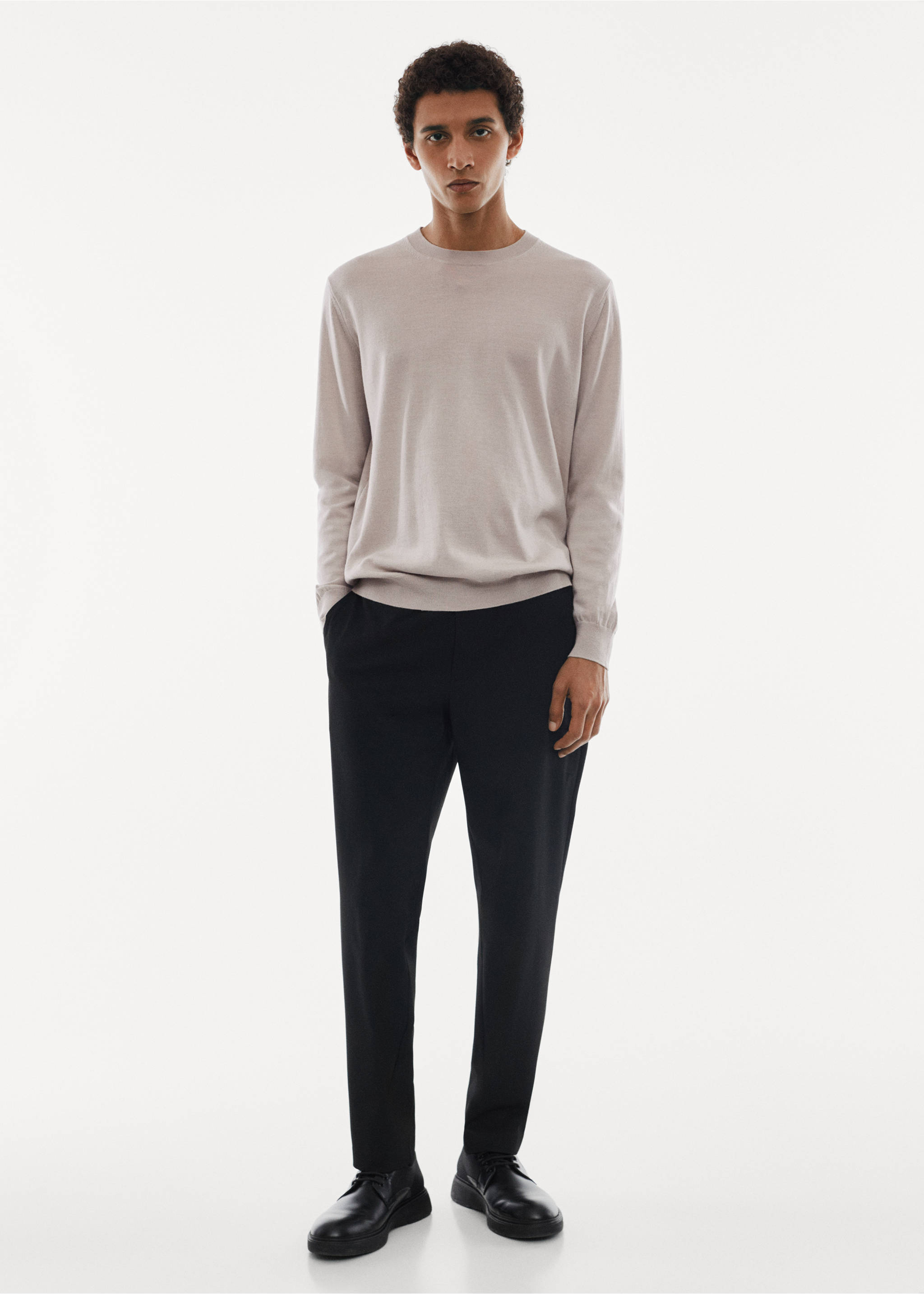 Merino wool washable sweater - General plane, Light/Pastel Grey. Ref: 67010657-00.