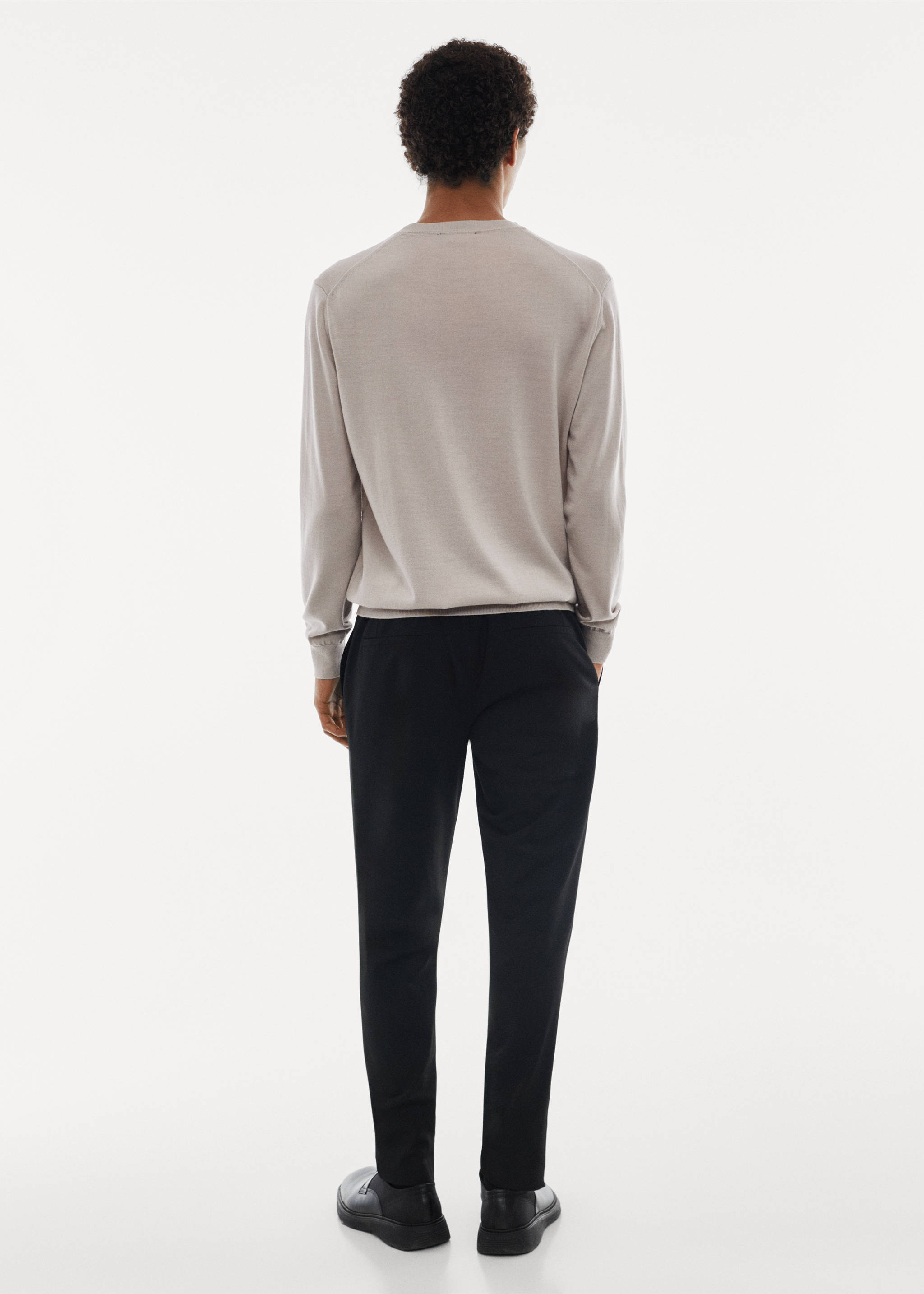 Merino wool washable sweater - Reverse of the article, Light/Pastel Grey. Ref: 67010657-00.