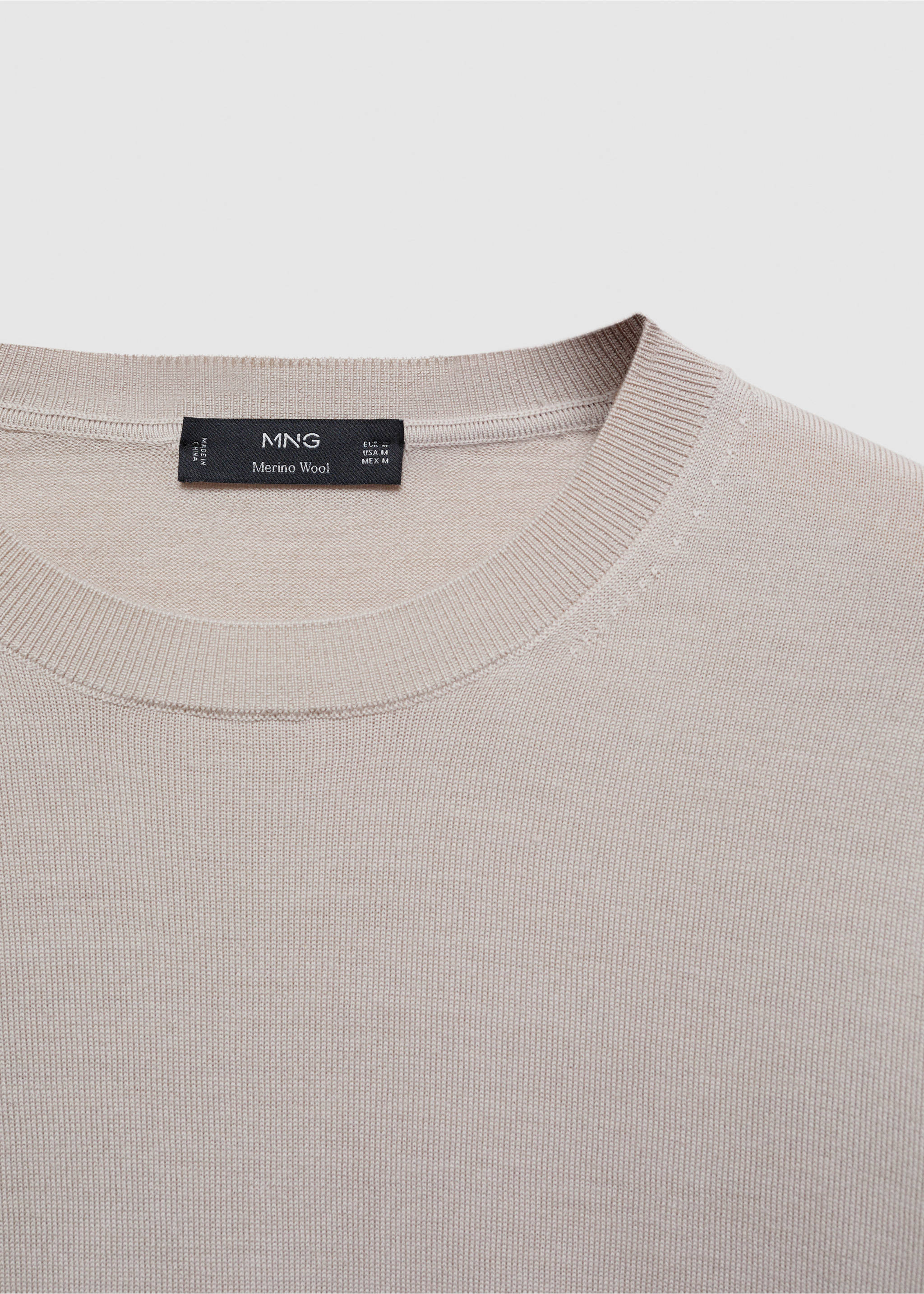 Merino wool washable sweater - Details of the article 8, Light/Pastel Grey. Ref: 67010657-00.