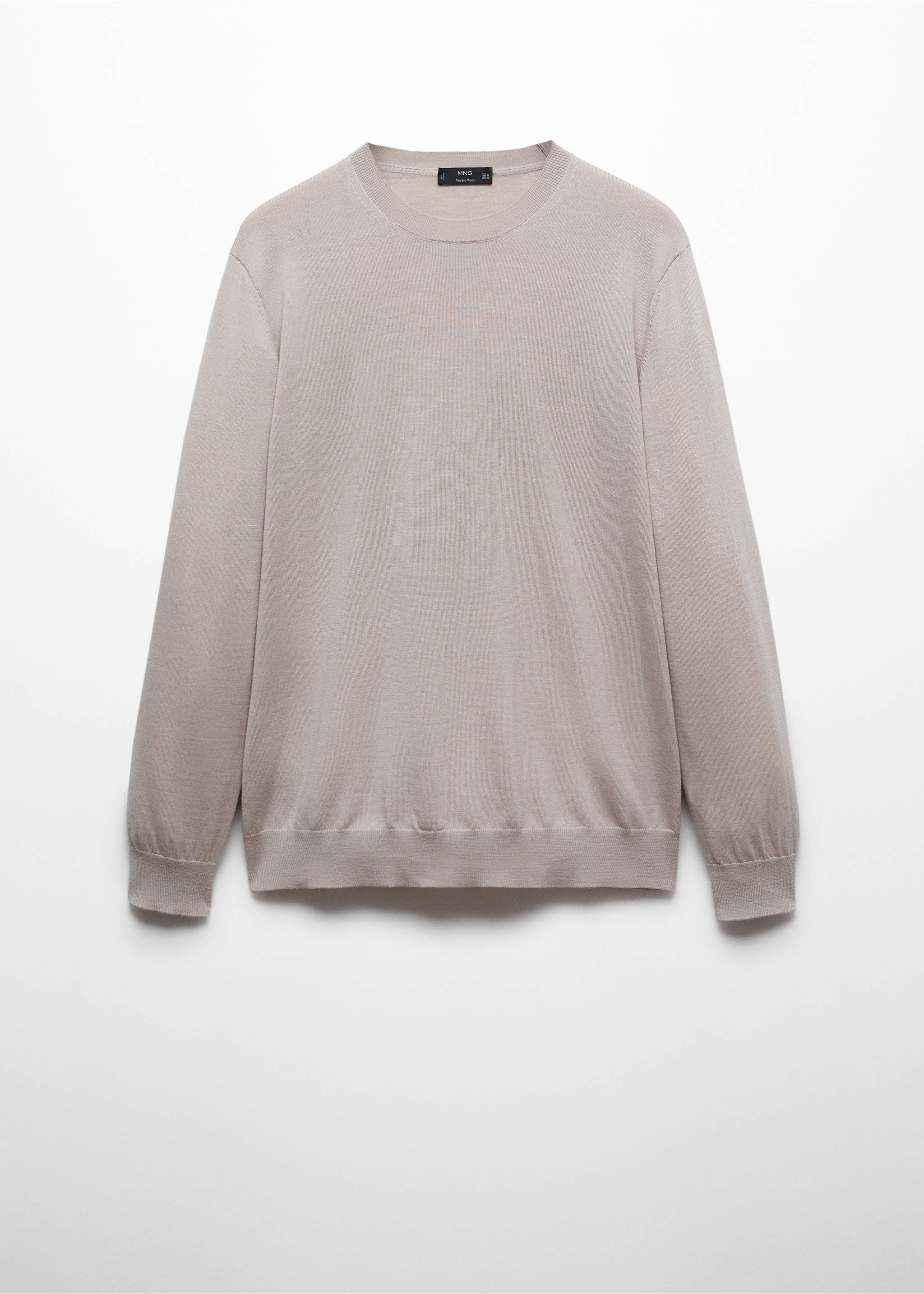 Merino wool washable sweater - Article without model, Light/Pastel Grey. Ref: 67010657-00.
