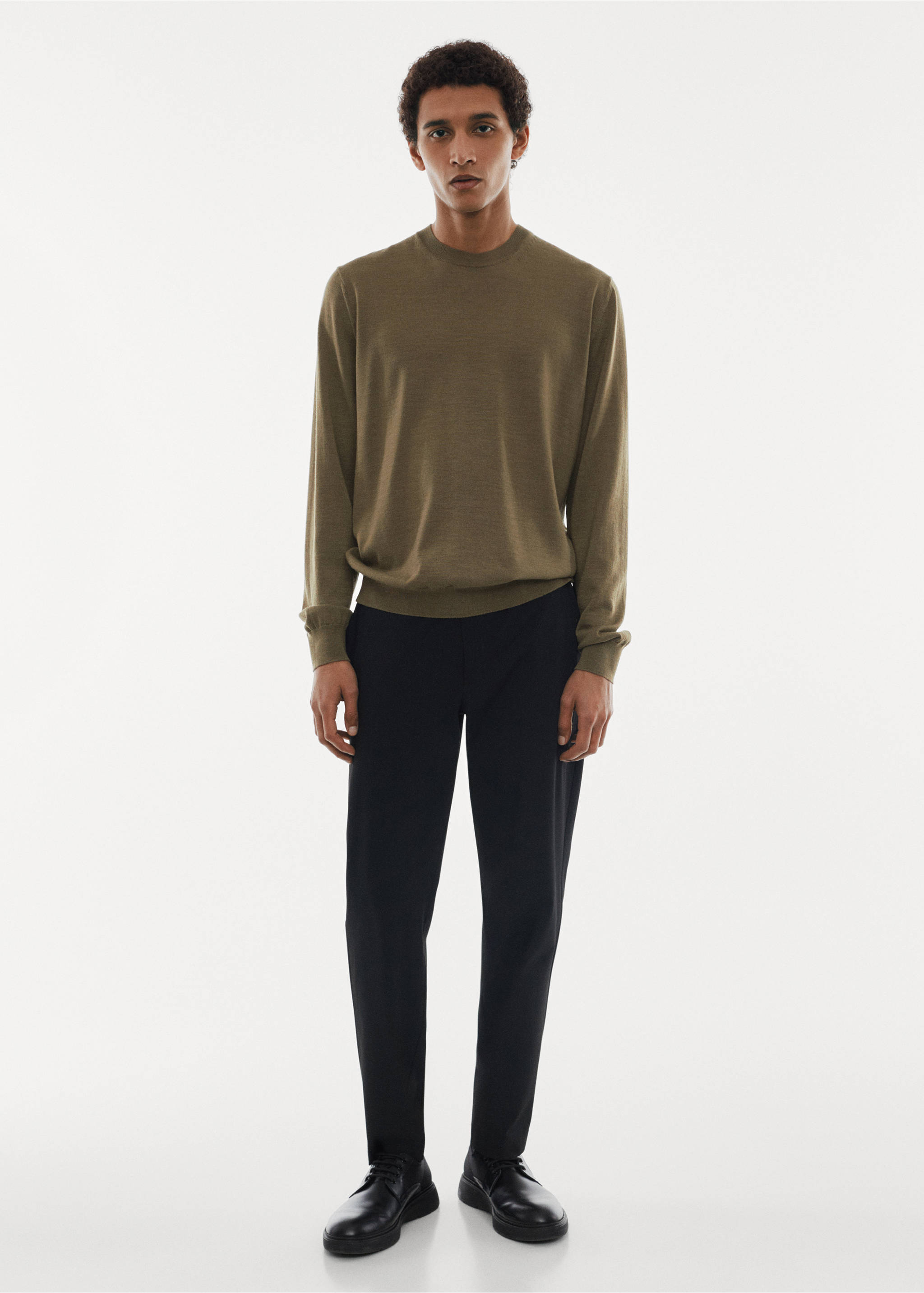 Merino wool washable sweater - General plane, Green. Ref: 67010657-00.