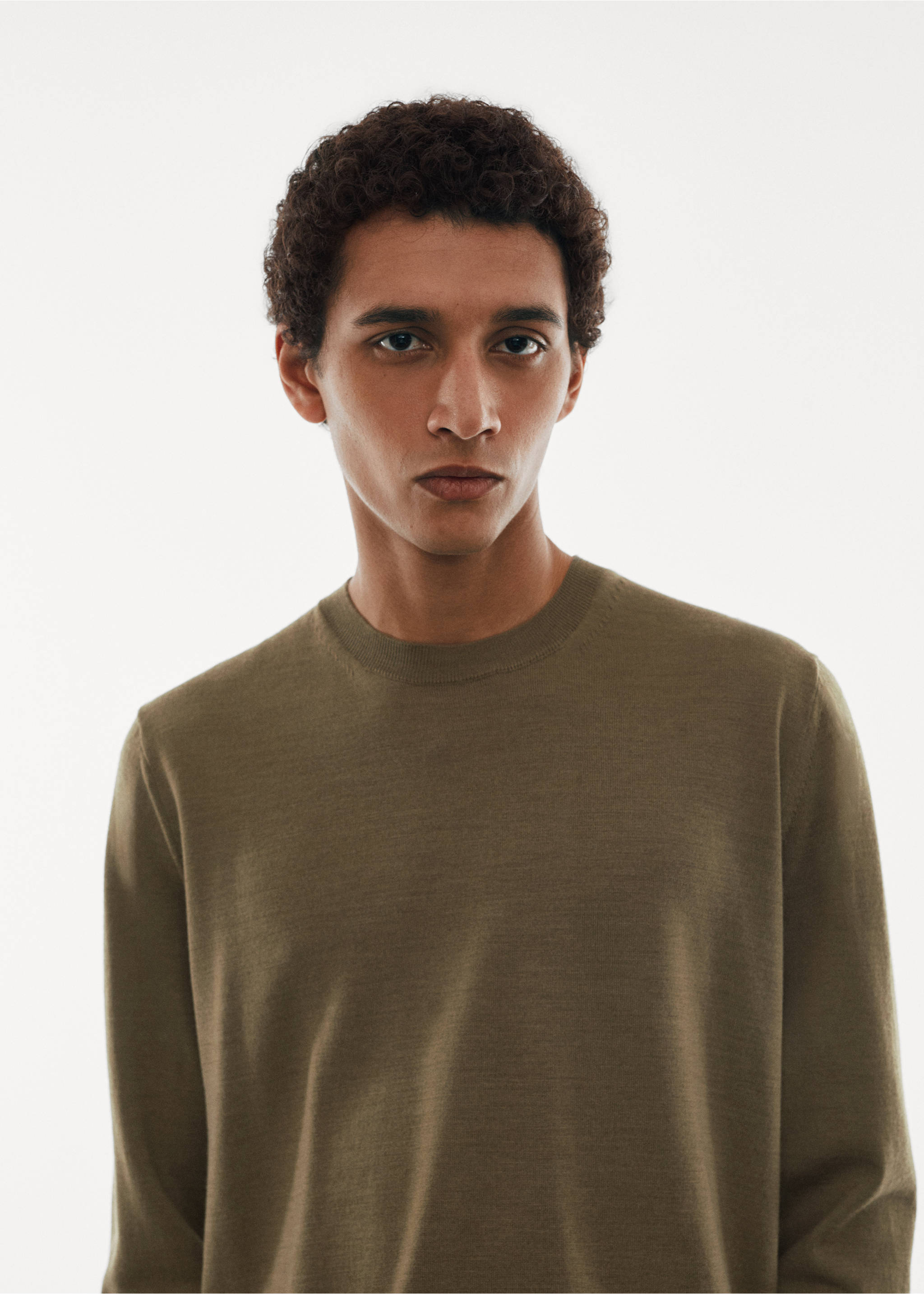 Merino wool washable sweater - Details of the article 1, Green. Ref: 67010657-00.