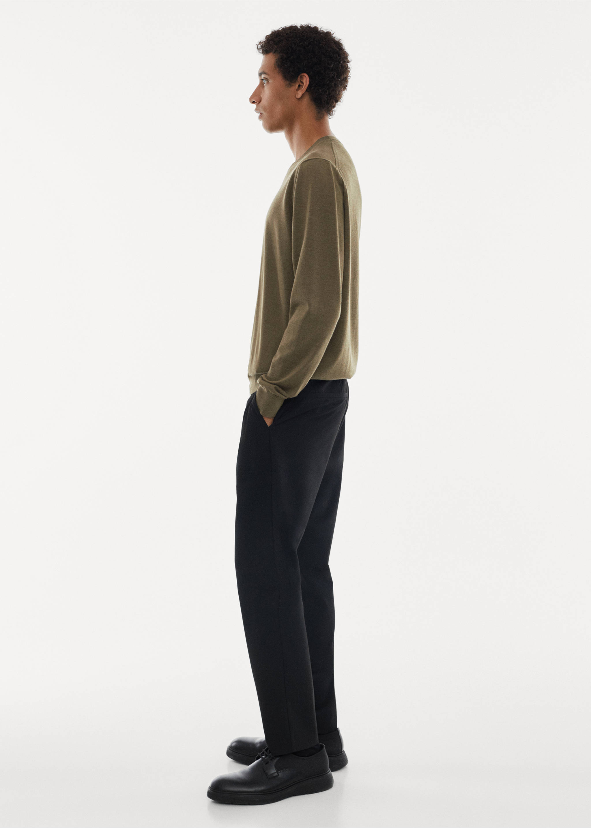 Merino wool washable sweater - Details of the article 2, Green. Ref: 67010657-00.