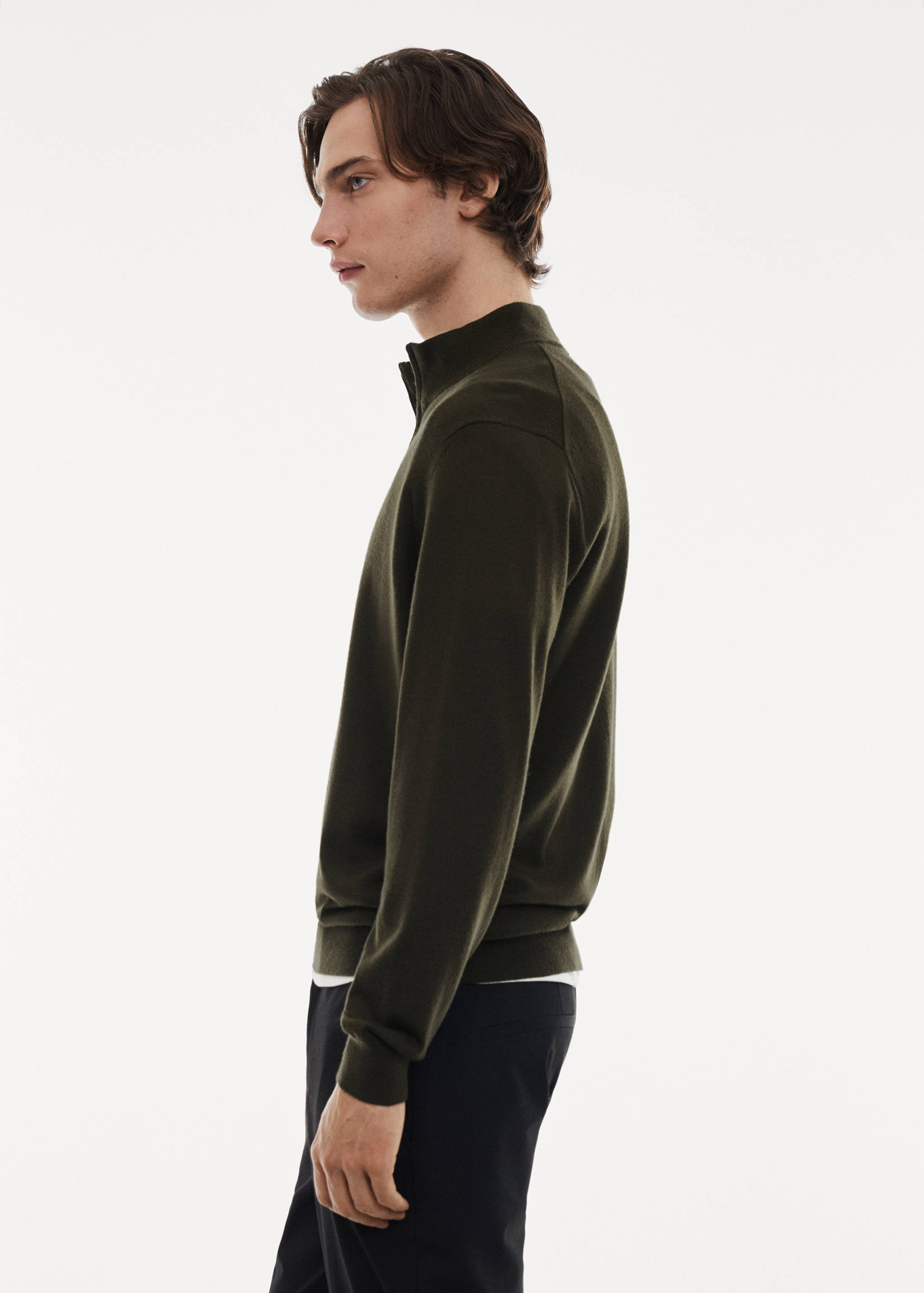 100% merino wool sweater with zip-neck - Details of the article 2
