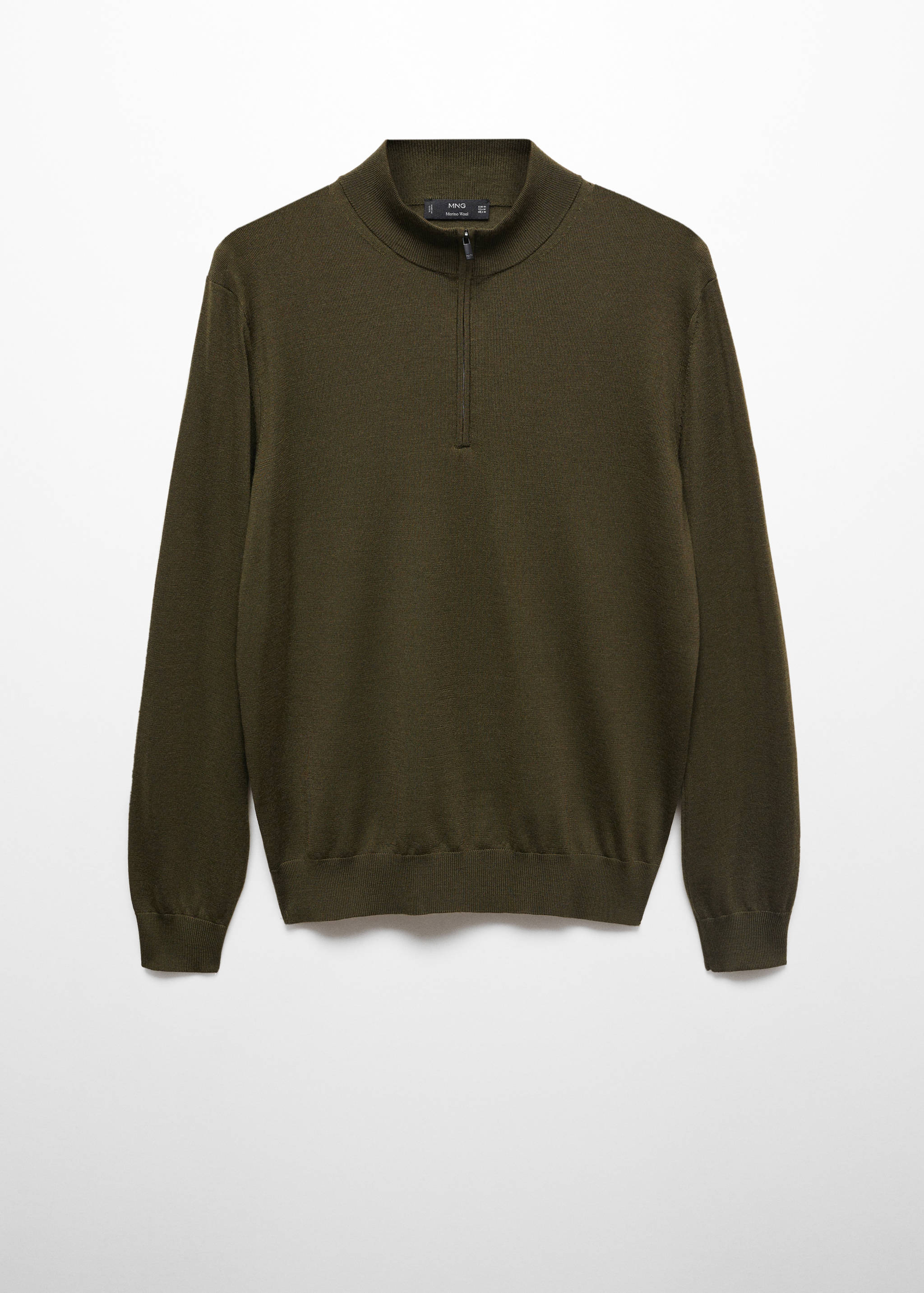 100% merino wool sweater with zip-neck - Article without model