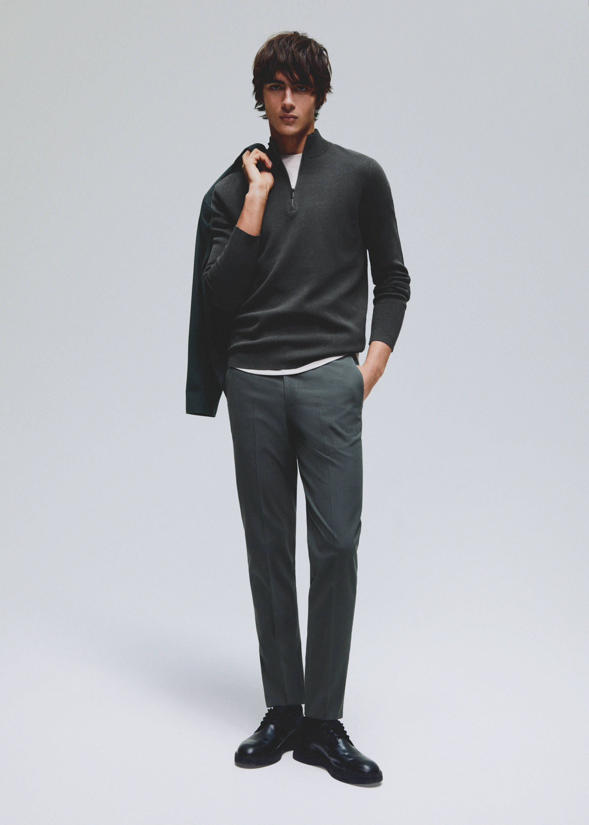 100% merino wool sweater with zip-neck - Details of the article 5