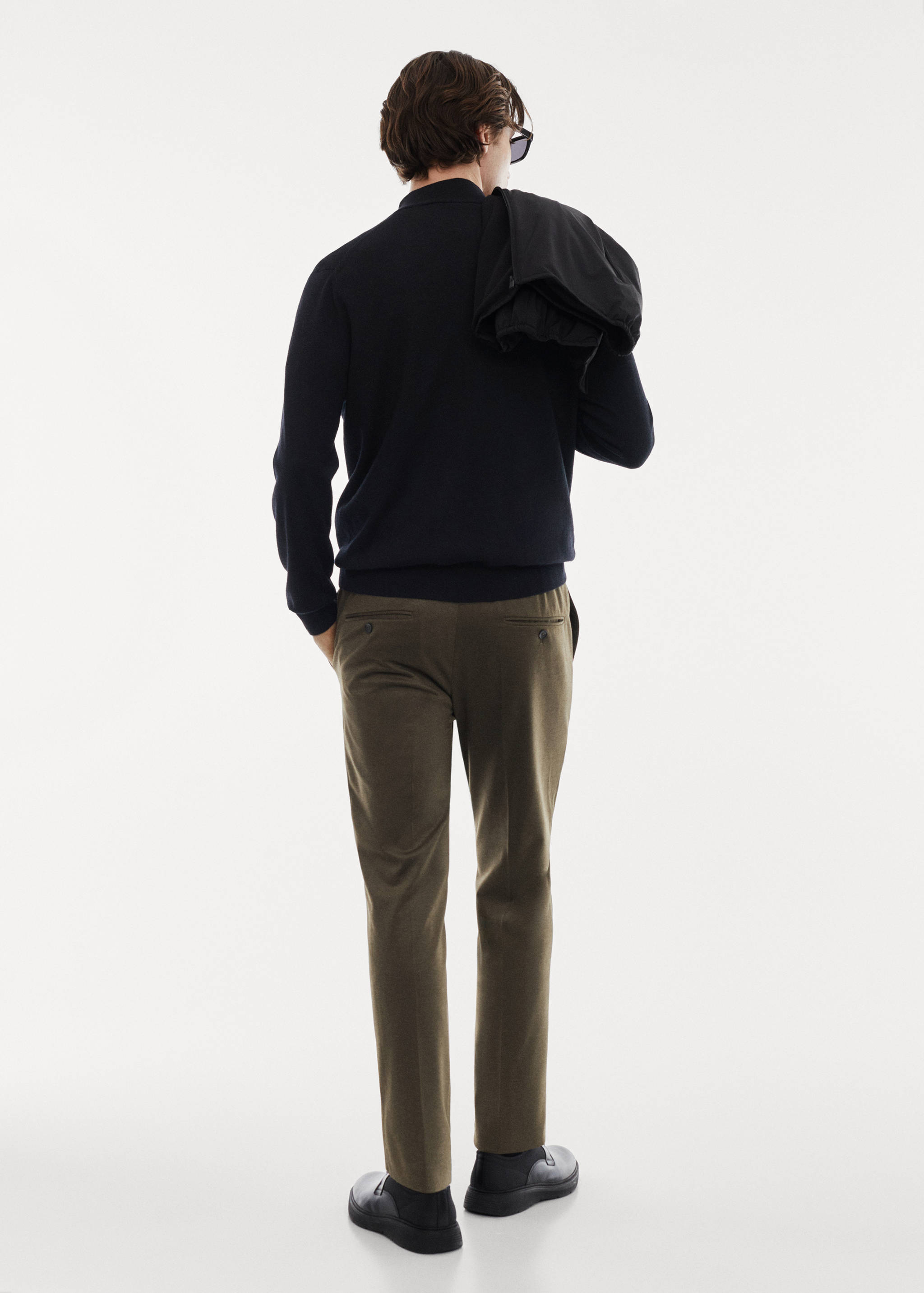 100% merino wool sweater with zip-neck - Reverse of the article