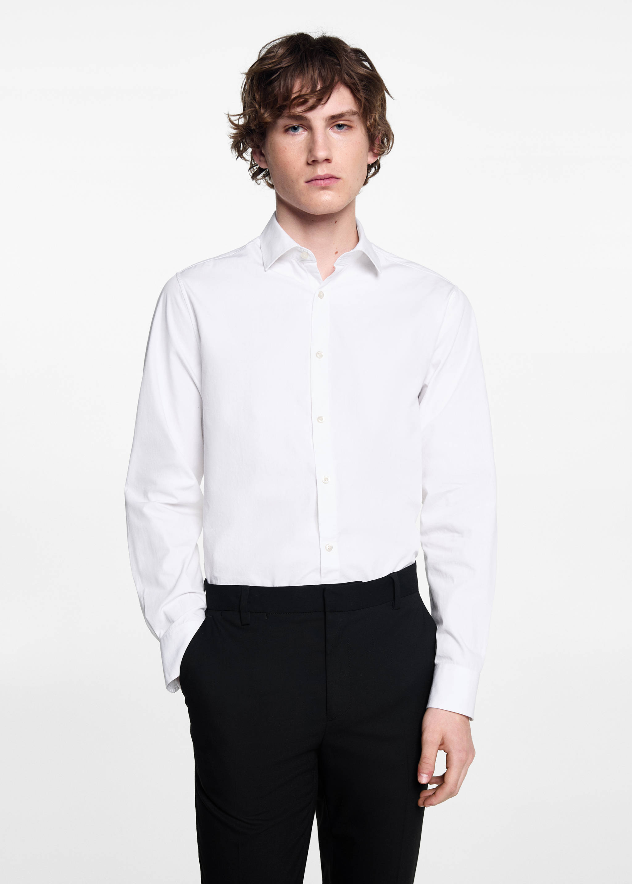 Slim fit suit trousers - Medium plane