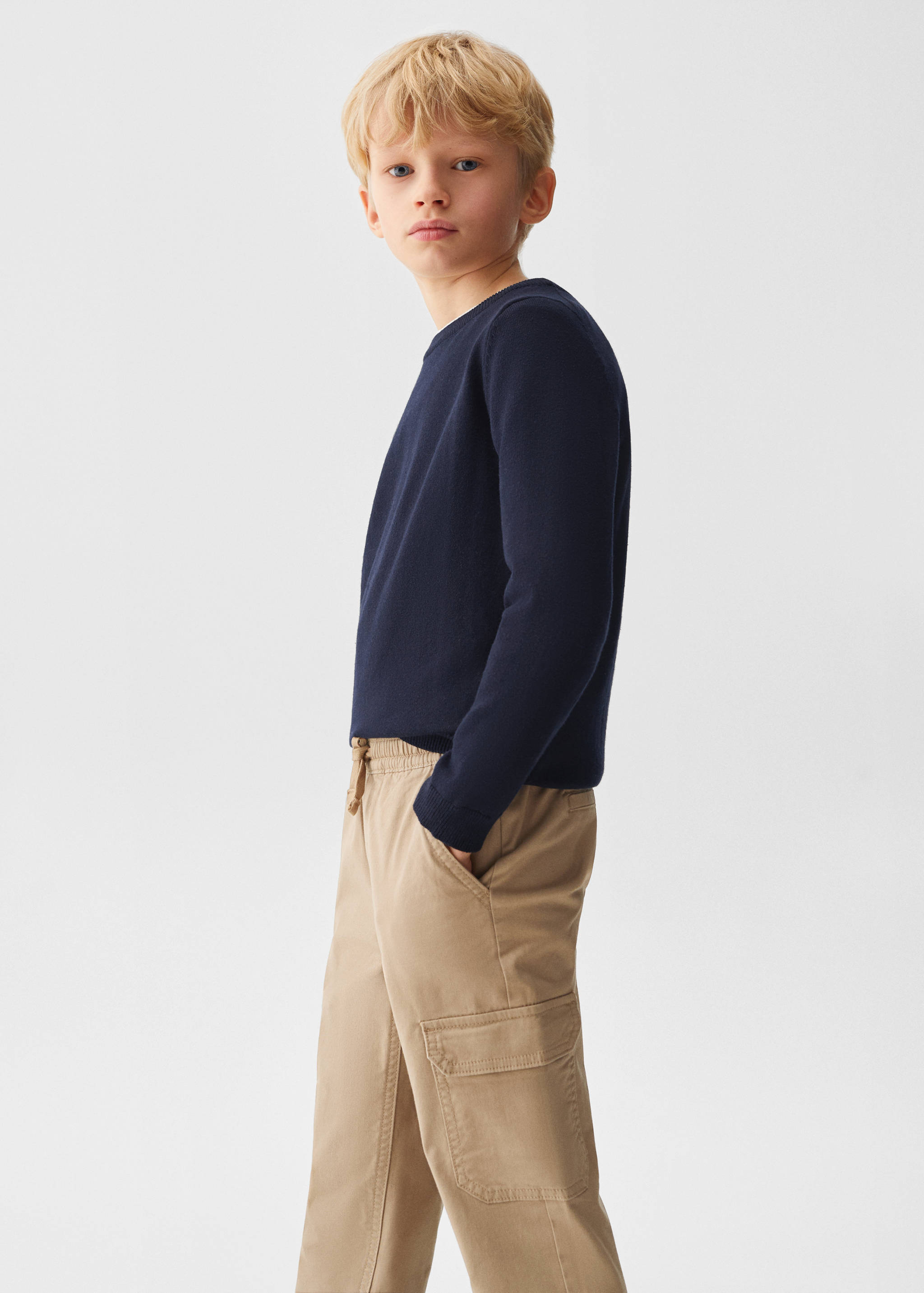Cotton cargo trousers - Medium plane