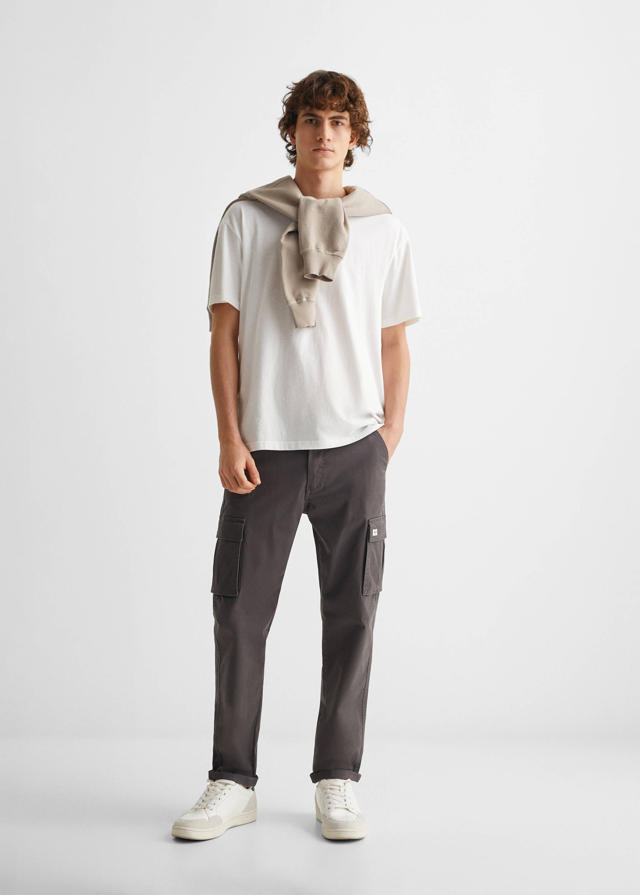 Cotton cargo trousers - General plane