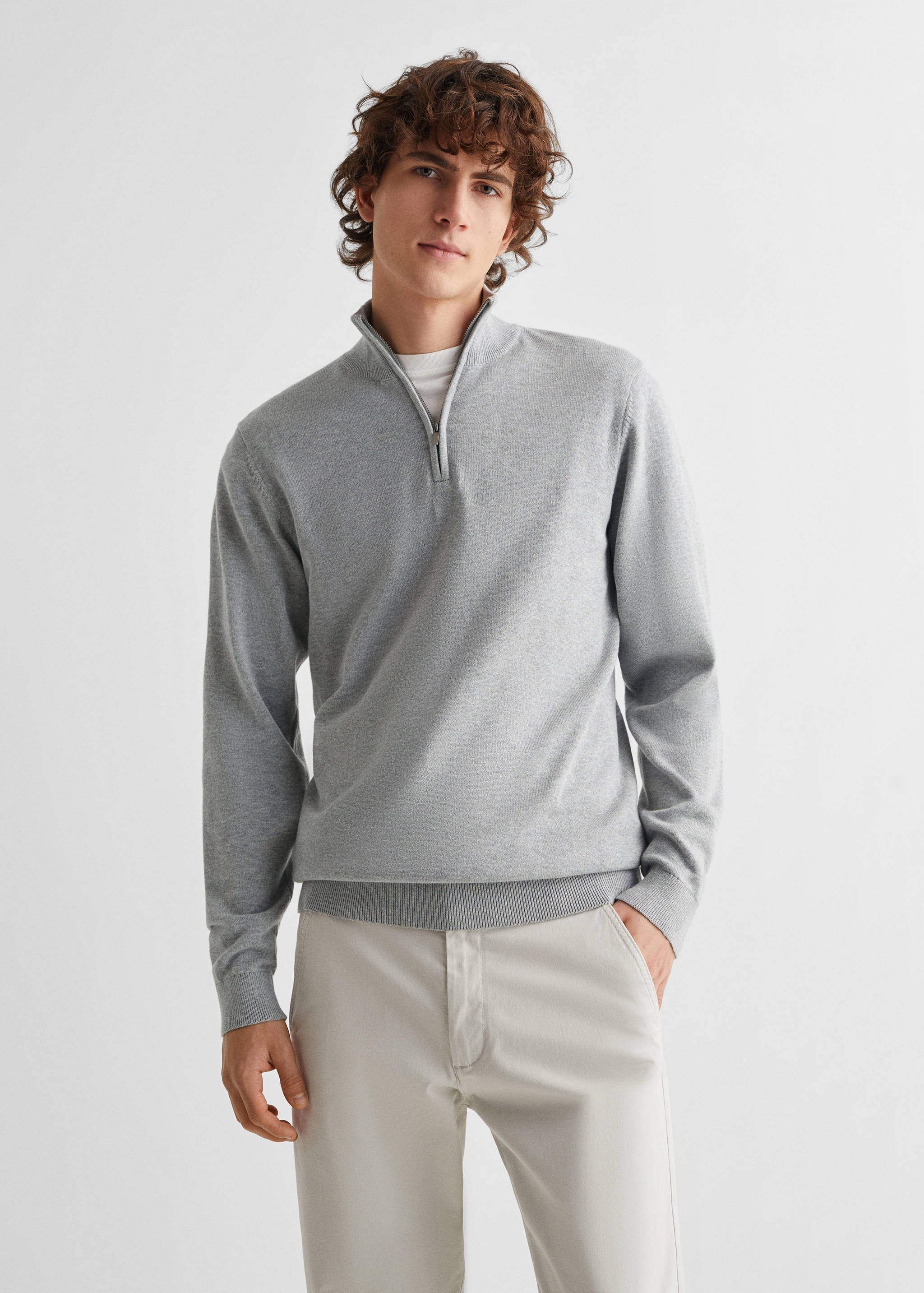 Pull-over col montant zip - Plan moyen
