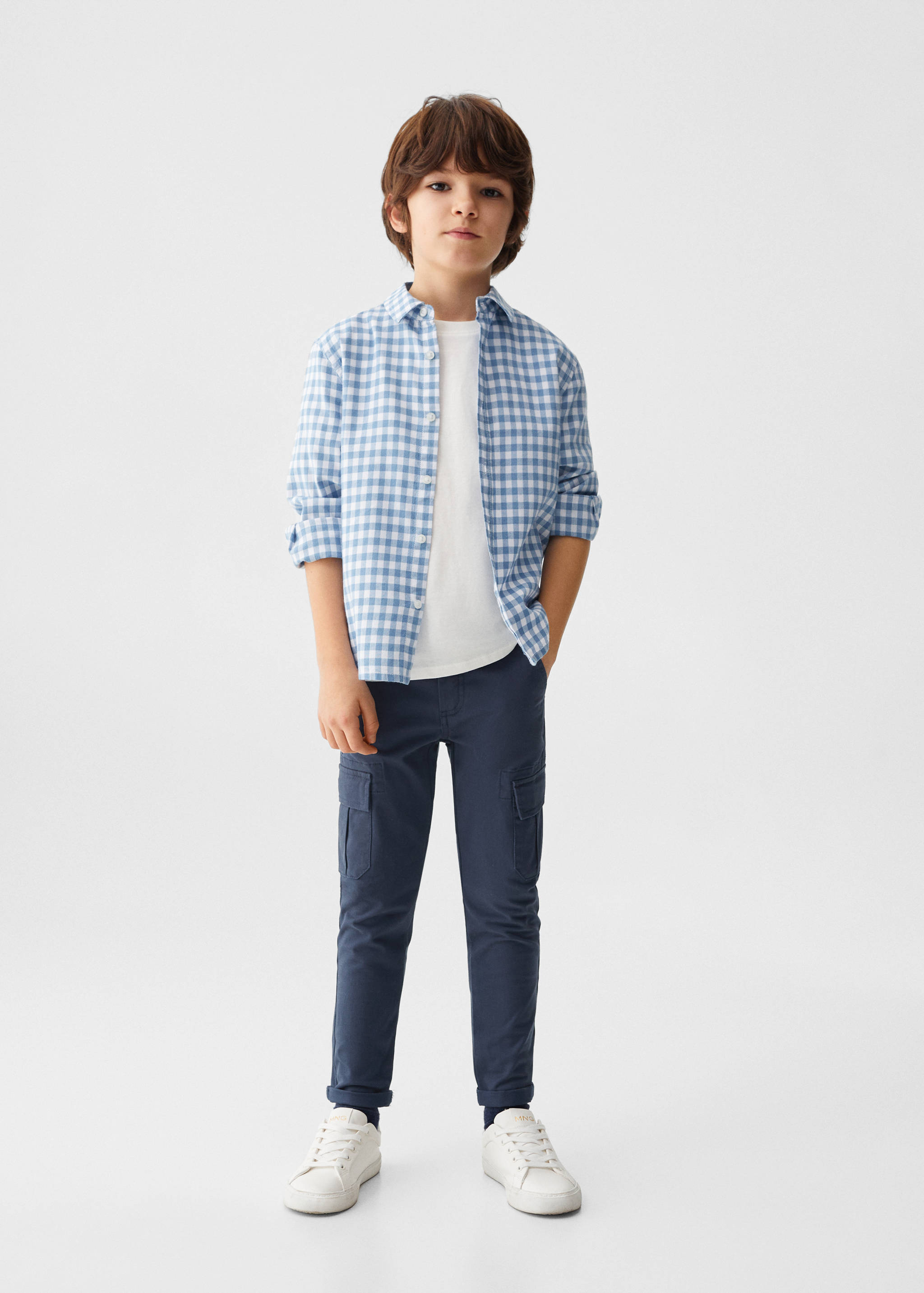 Gingham check cotton shirt - General plane