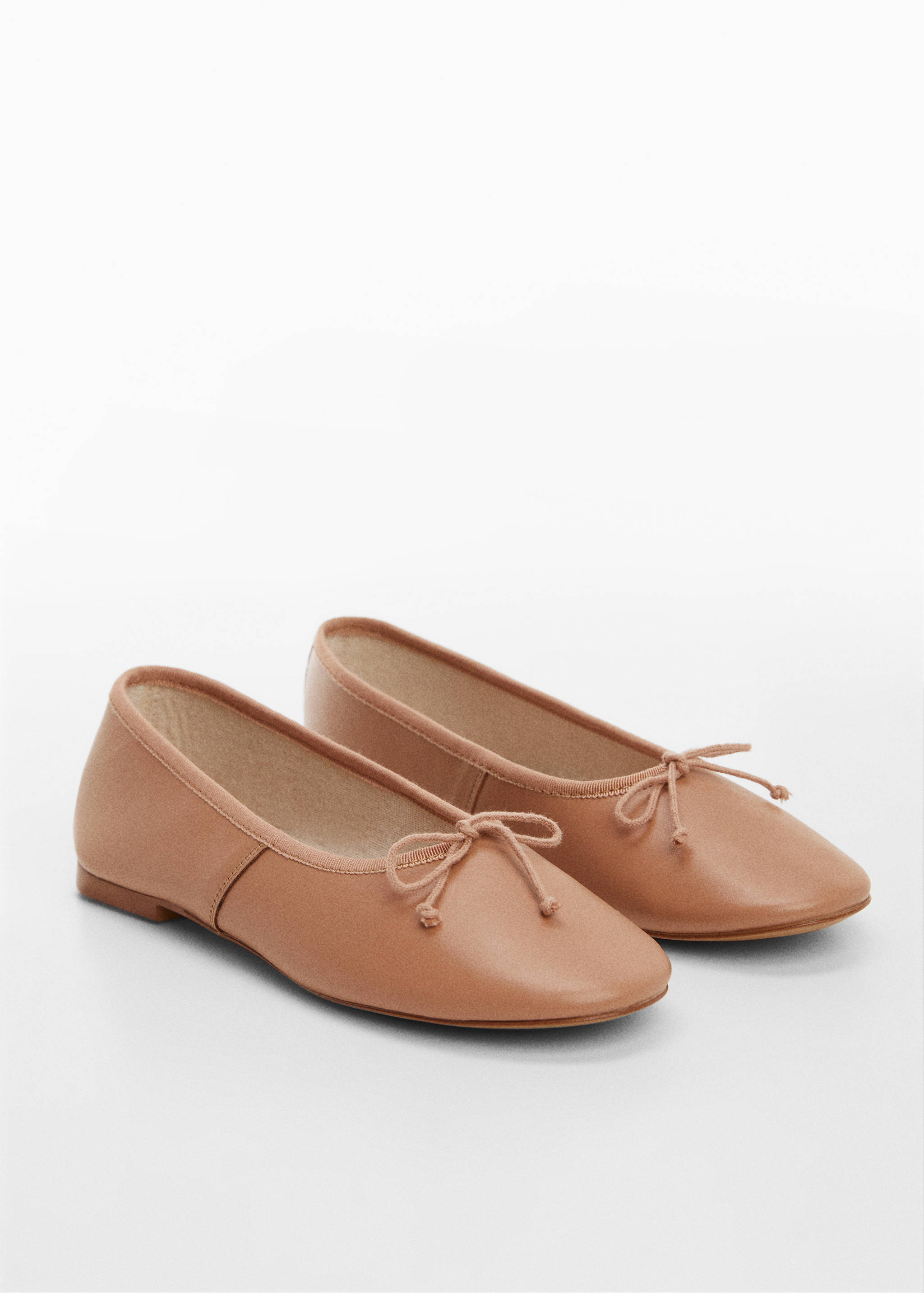 Leather ballet flats with bow - Medium plane