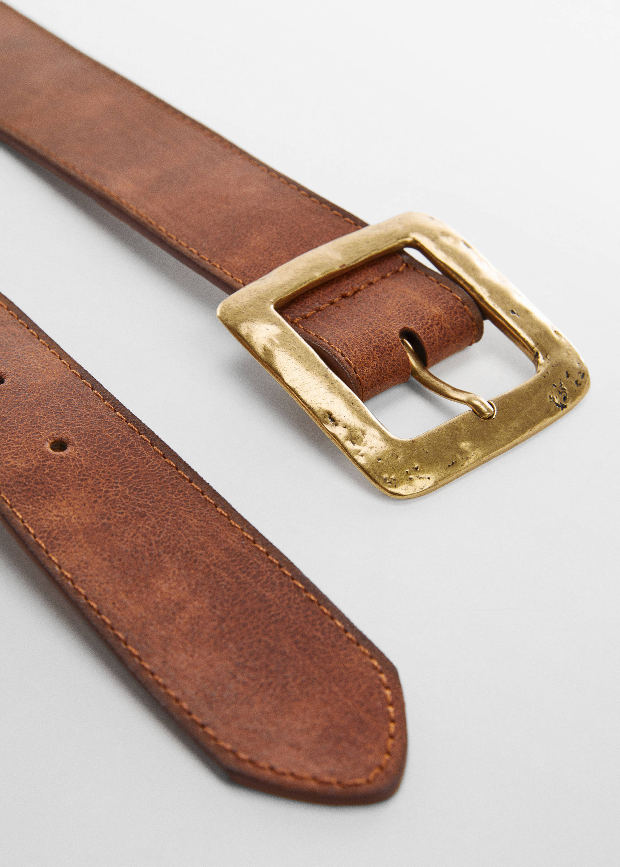 Textured square buckle belt - Medium plane