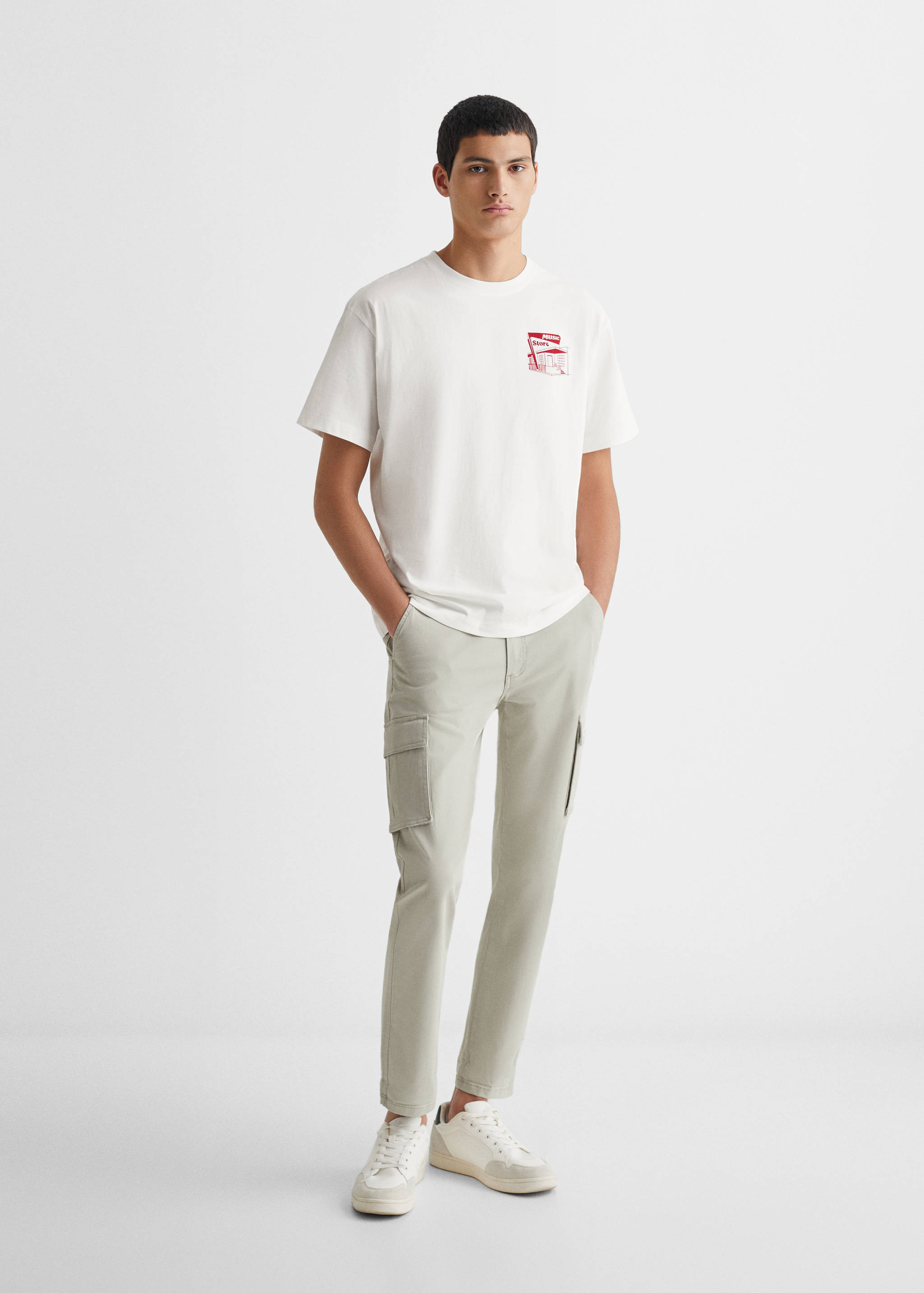 Printed cotton-blend T-shirt - General plane