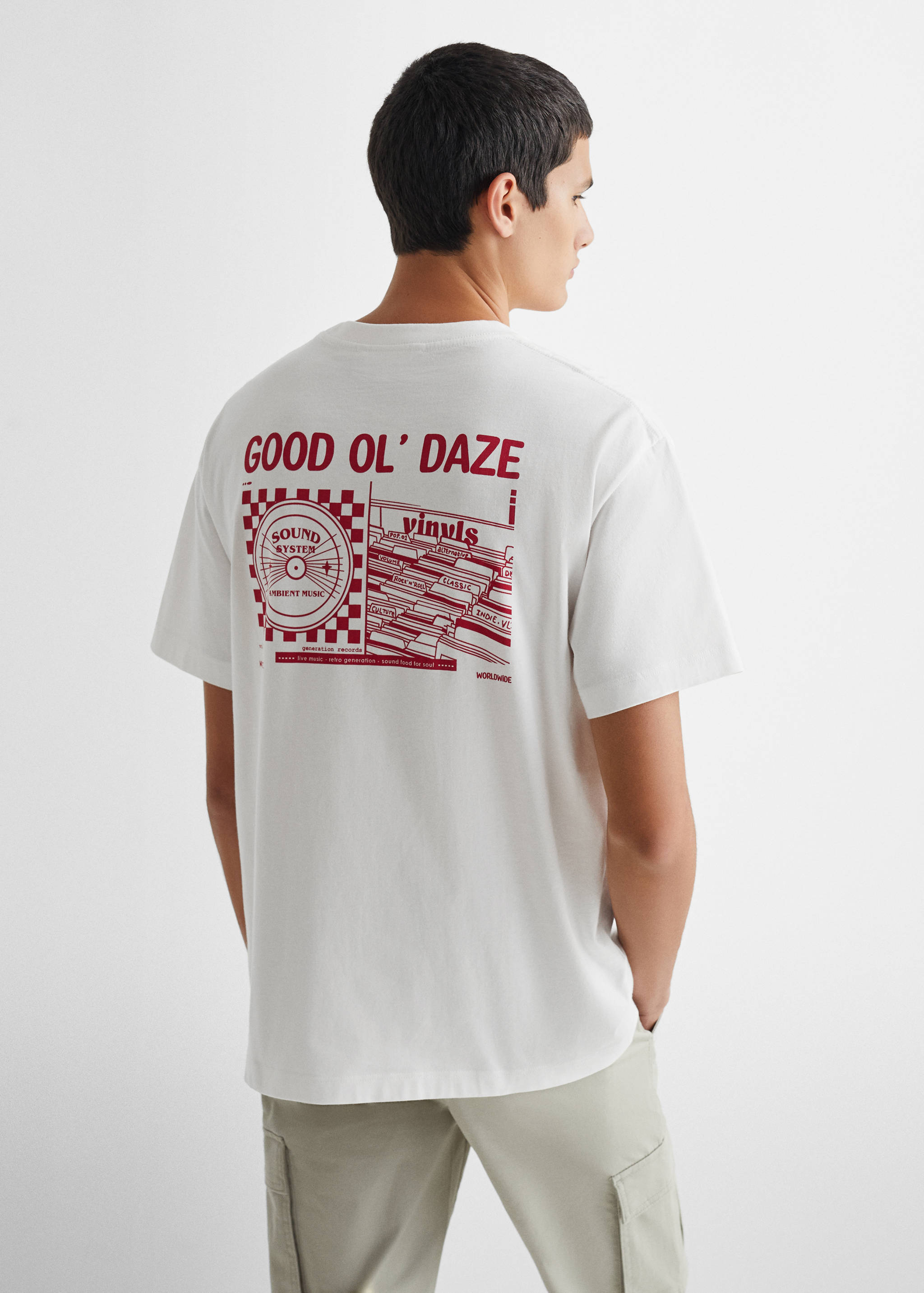 Printed cotton-blend T-shirt - Reverse of the article