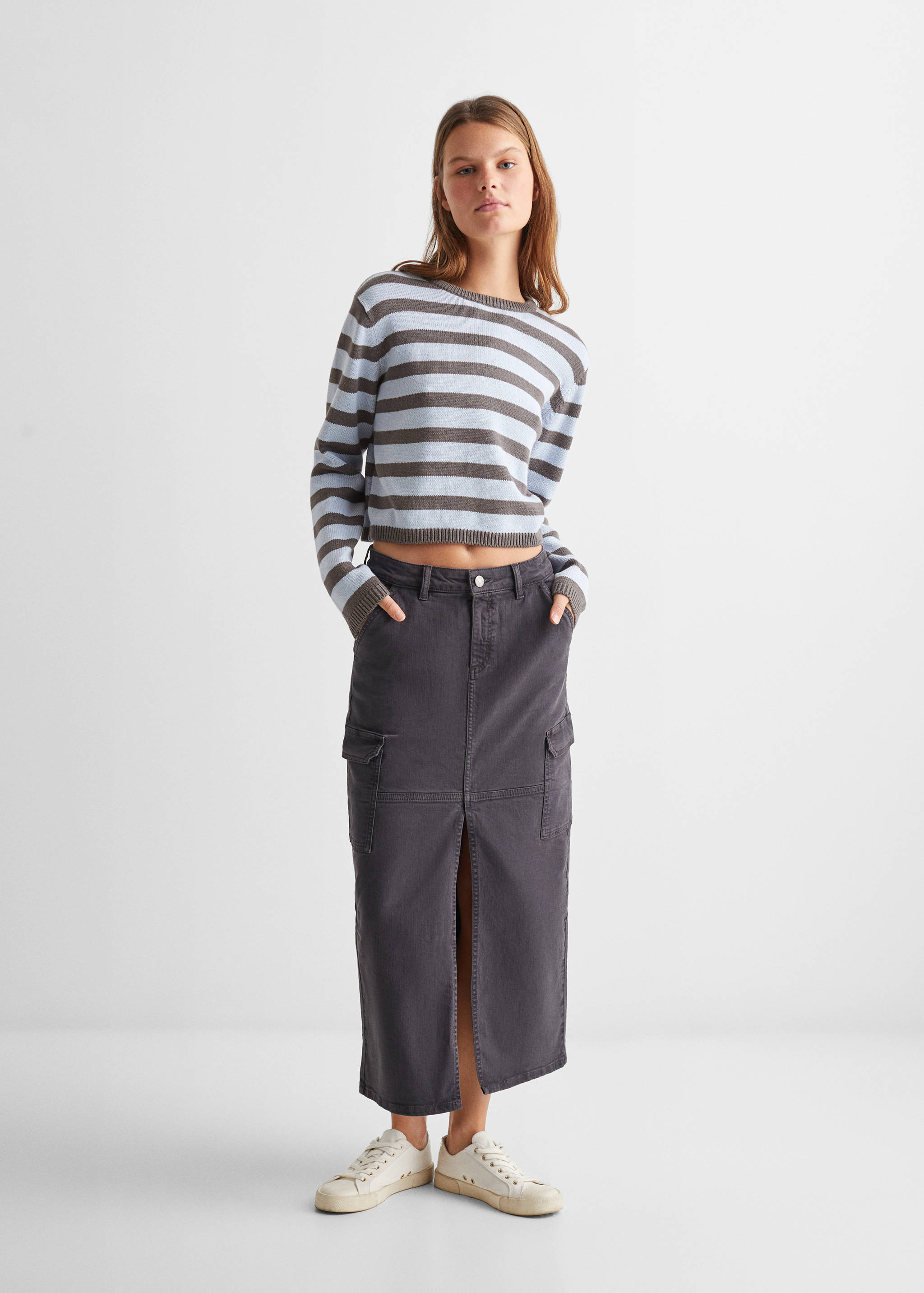 Pull-over en maille à rayures - Plan général