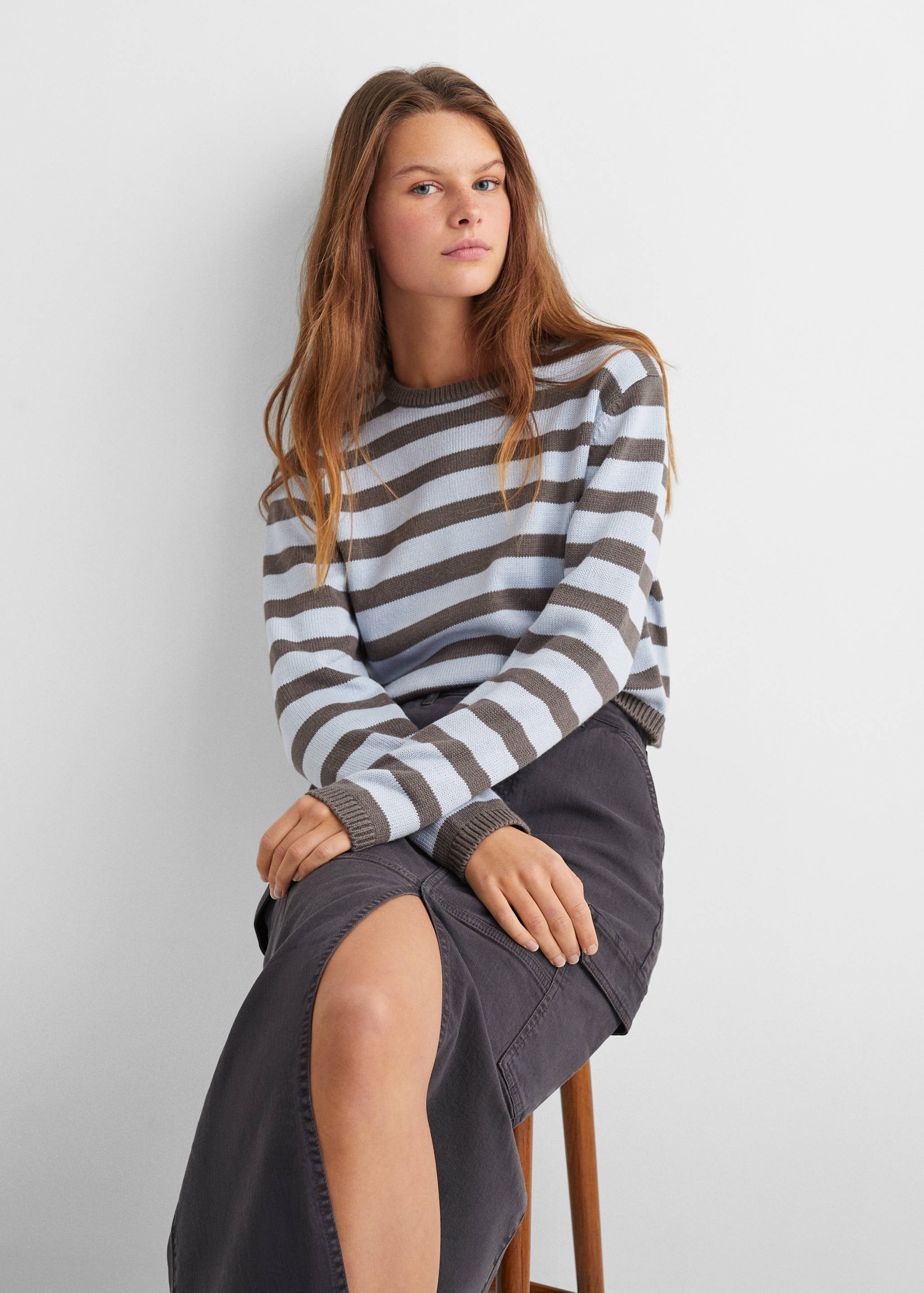 Pull-over en maille à rayures - Plan moyen