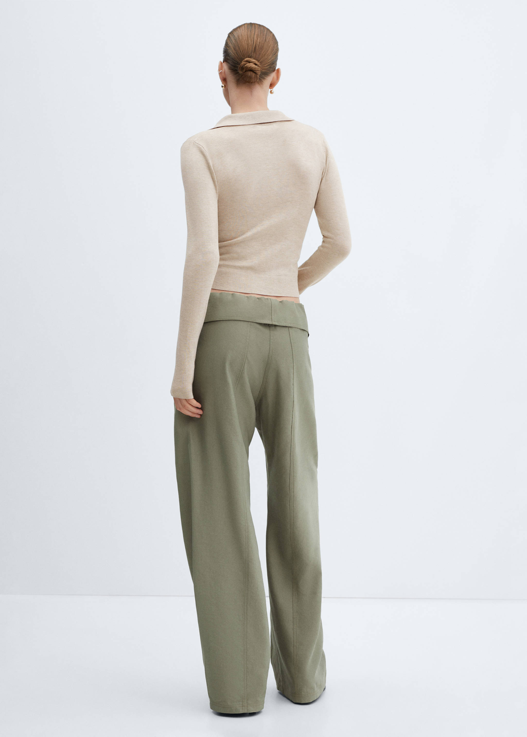 Knitted polo-neck sweater - Reverse of the article