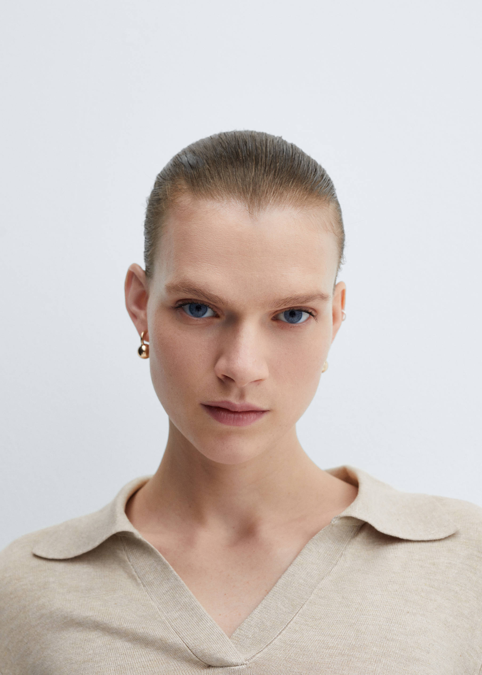 Knitted polo-neck sweater - Details of the article 1