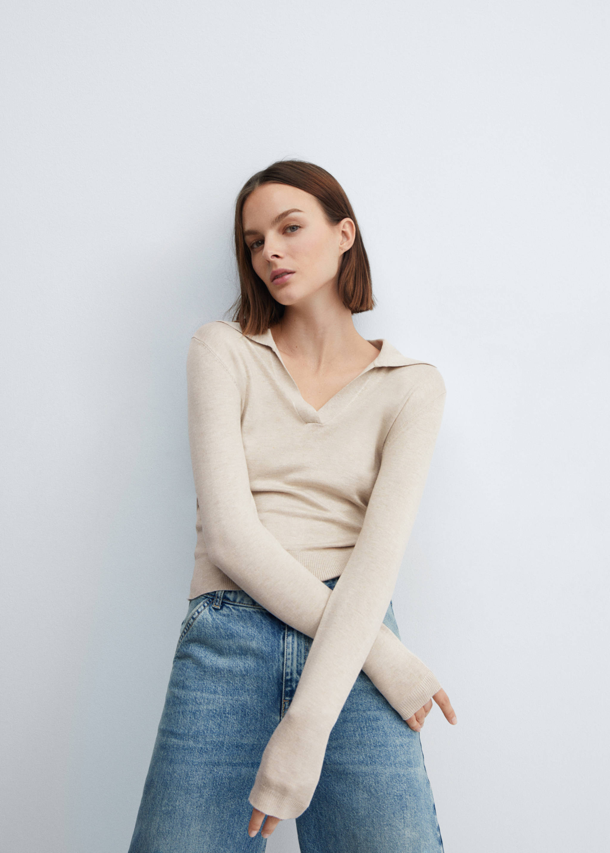 Knitted polo-neck sweater - Details of the article 2