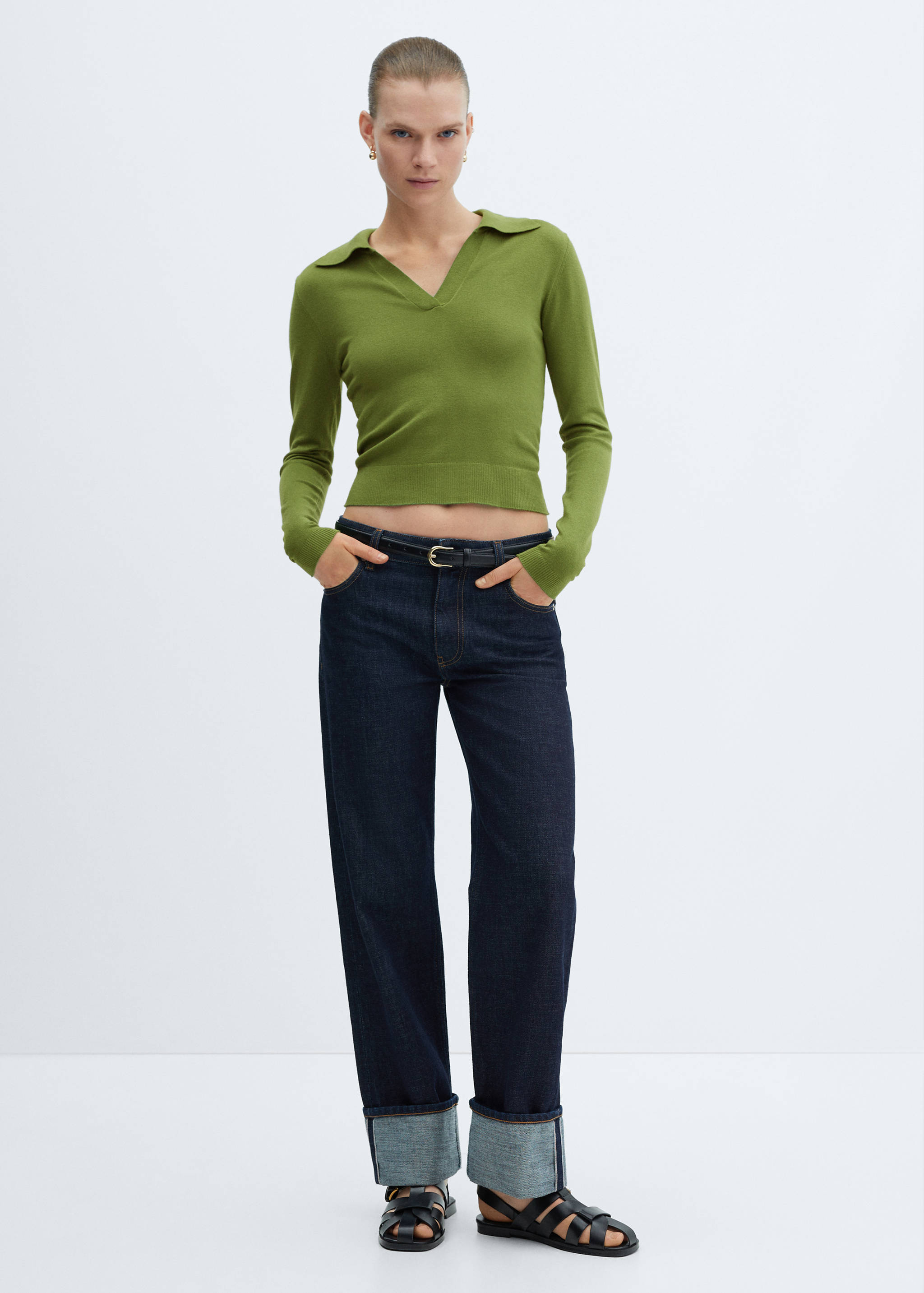 Knitted polo-neck sweater - General plane