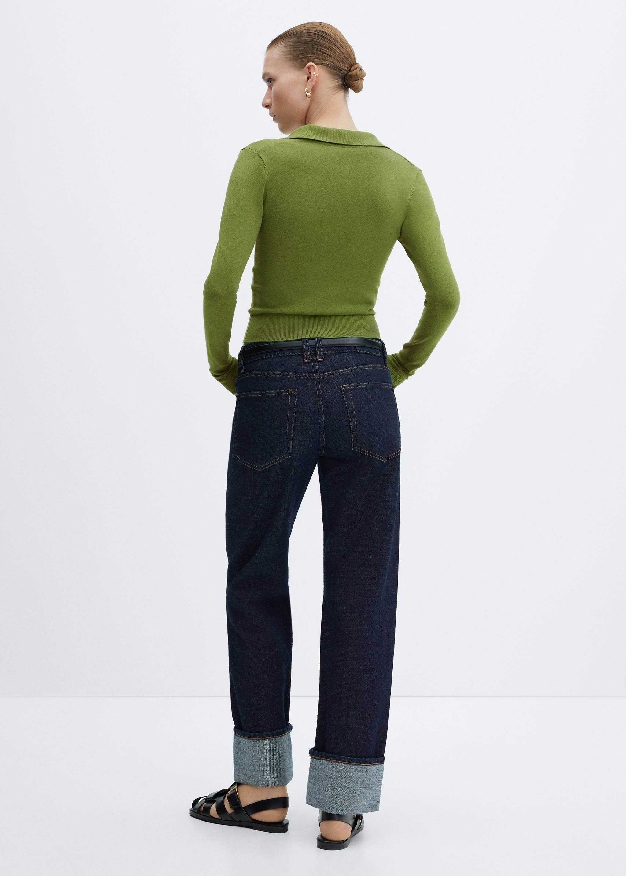 Knitted polo-neck sweater - Reverse of the article