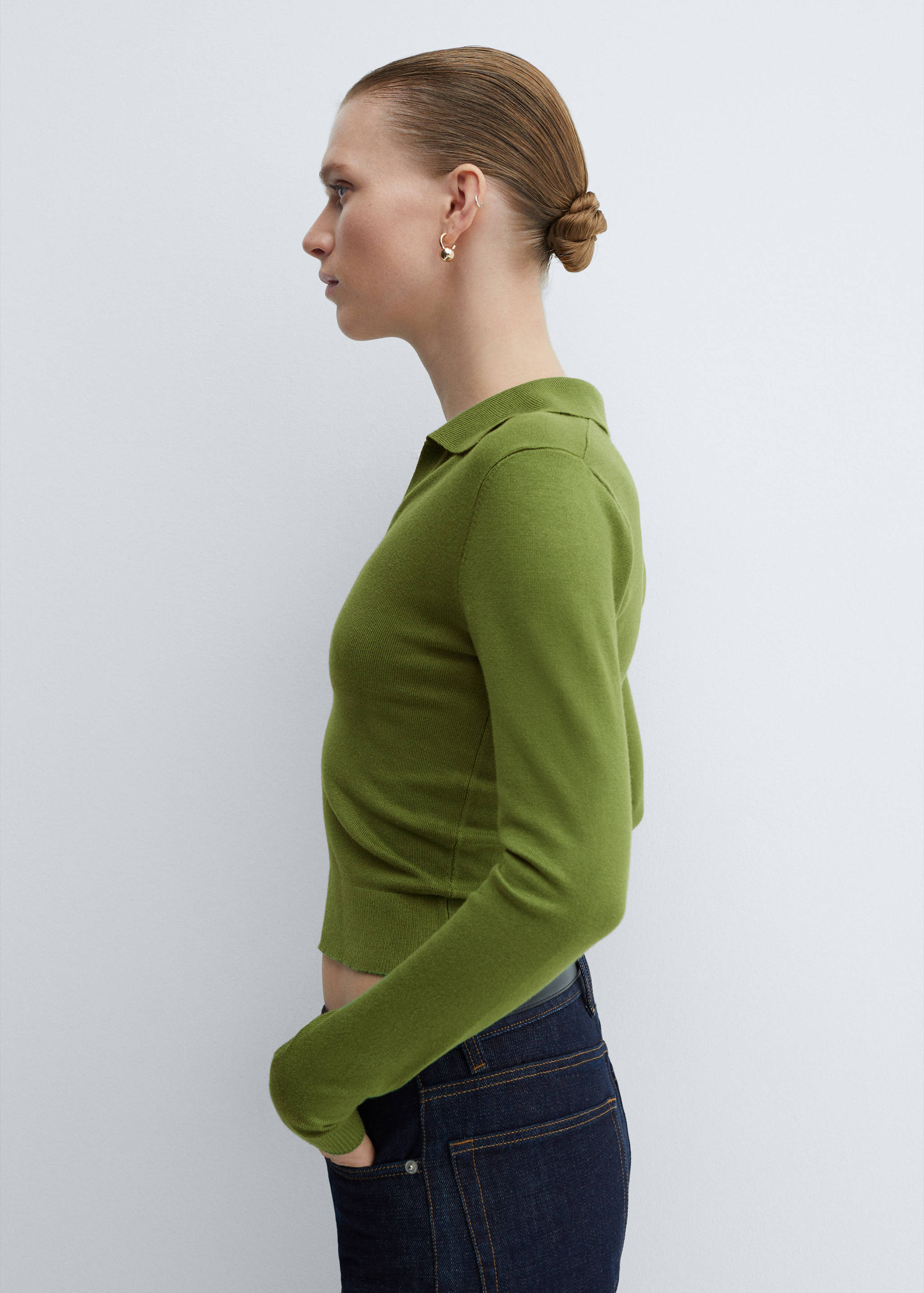 Knitted polo-neck sweater - Details of the article 1