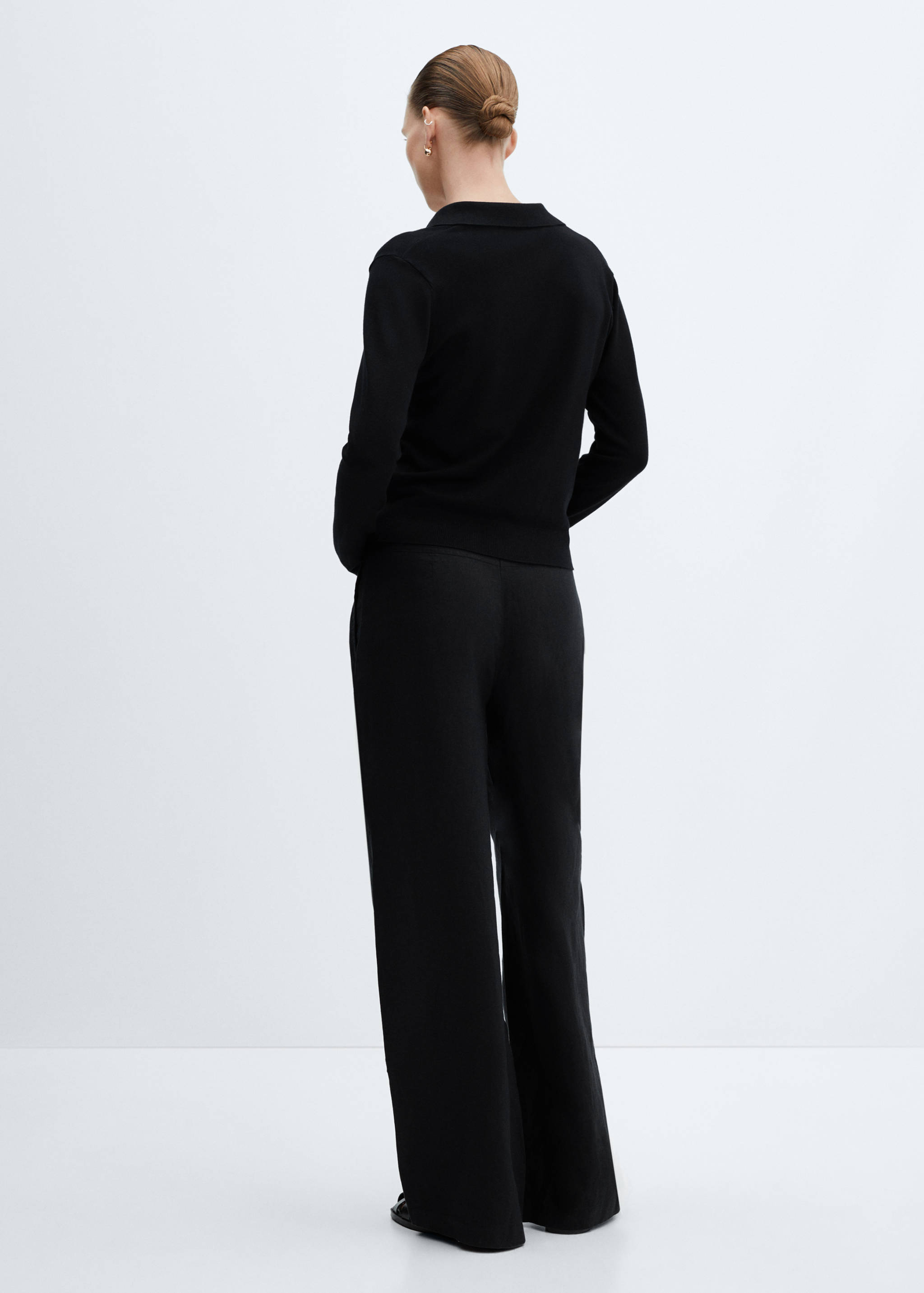 Knitted polo-neck sweater - Reverse of the article