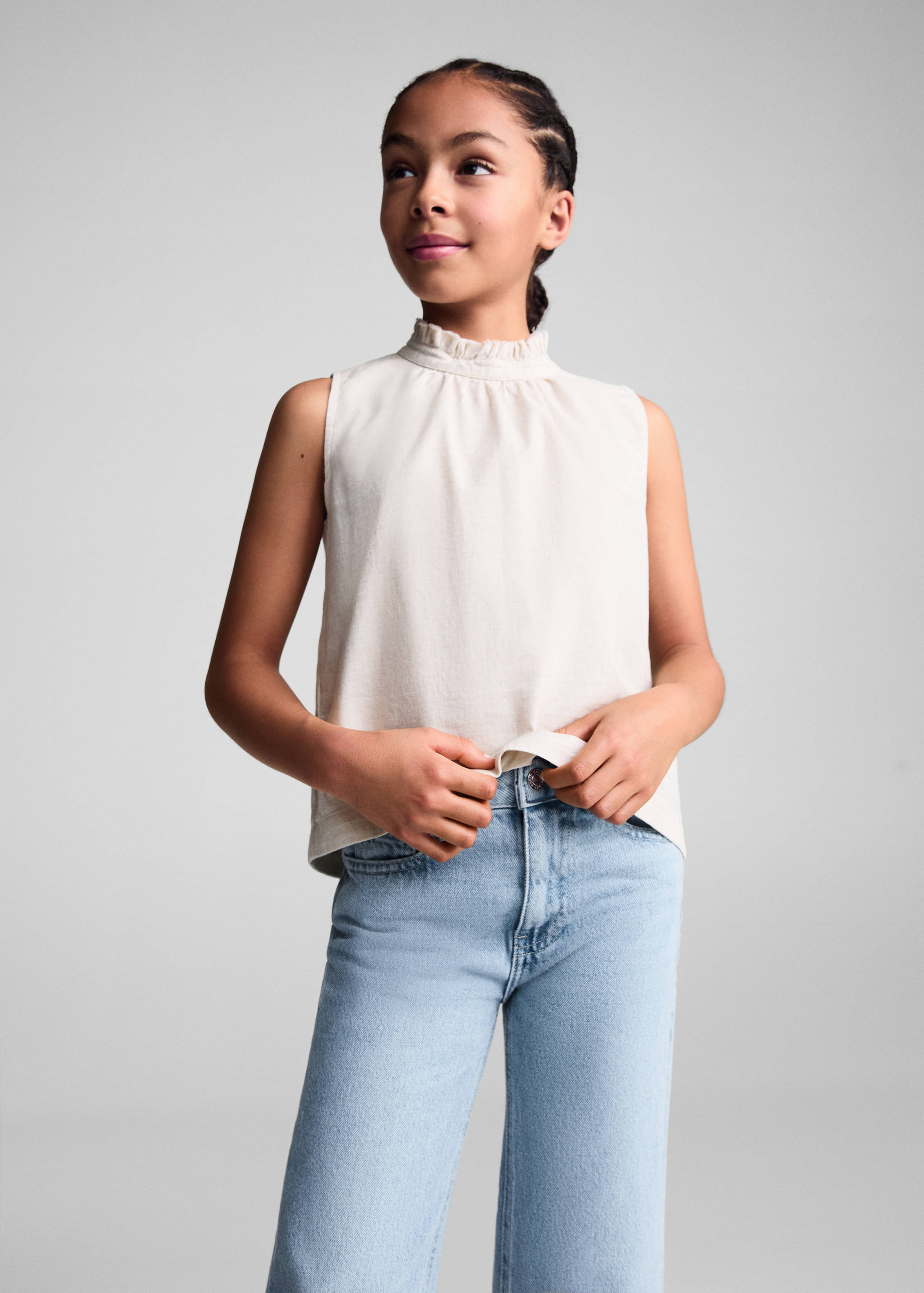 Jeans straight abertura - Plano medio