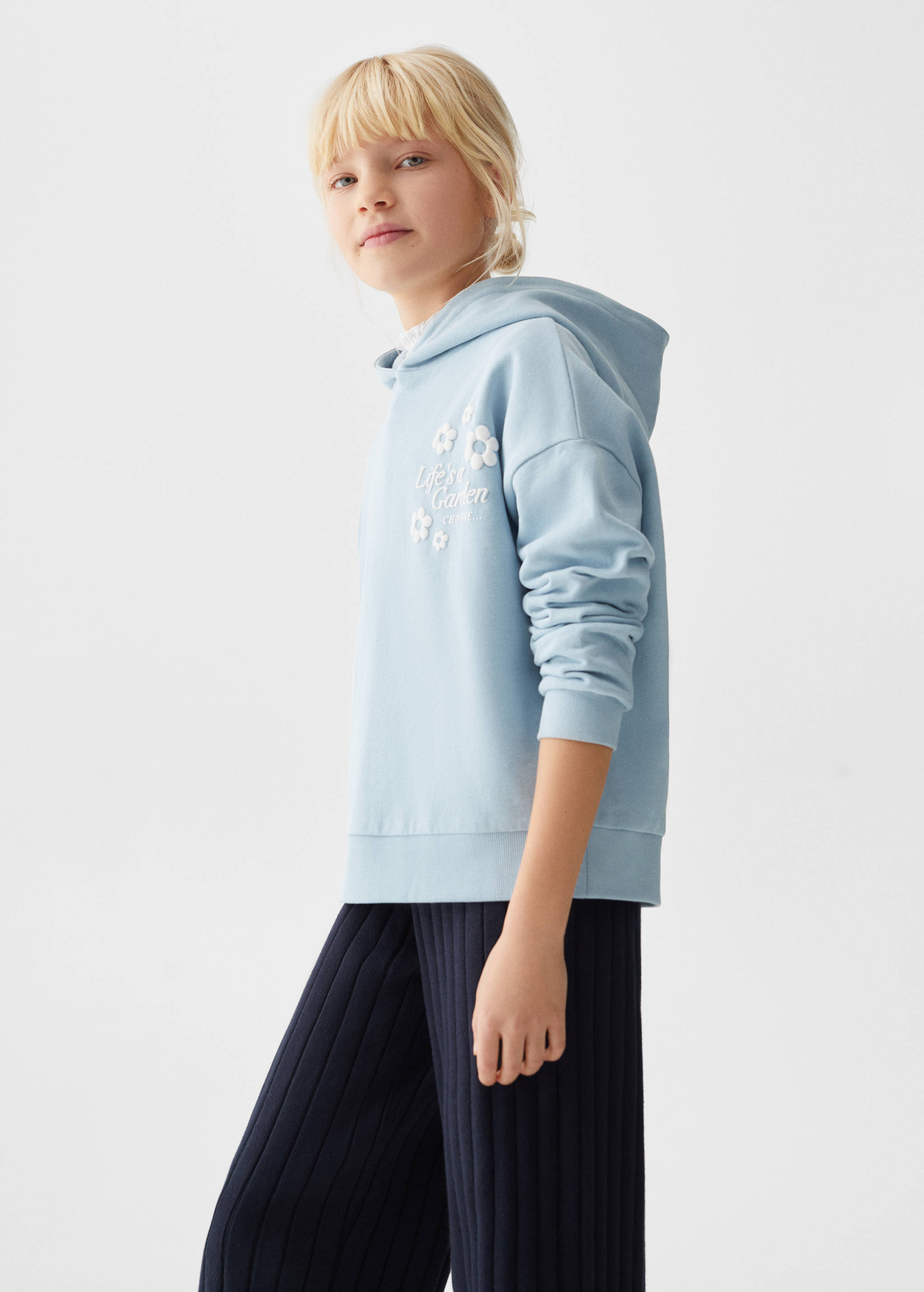 Baumwoll-Sweatshirt mit Aufschrift - Mittlere Ansicht
