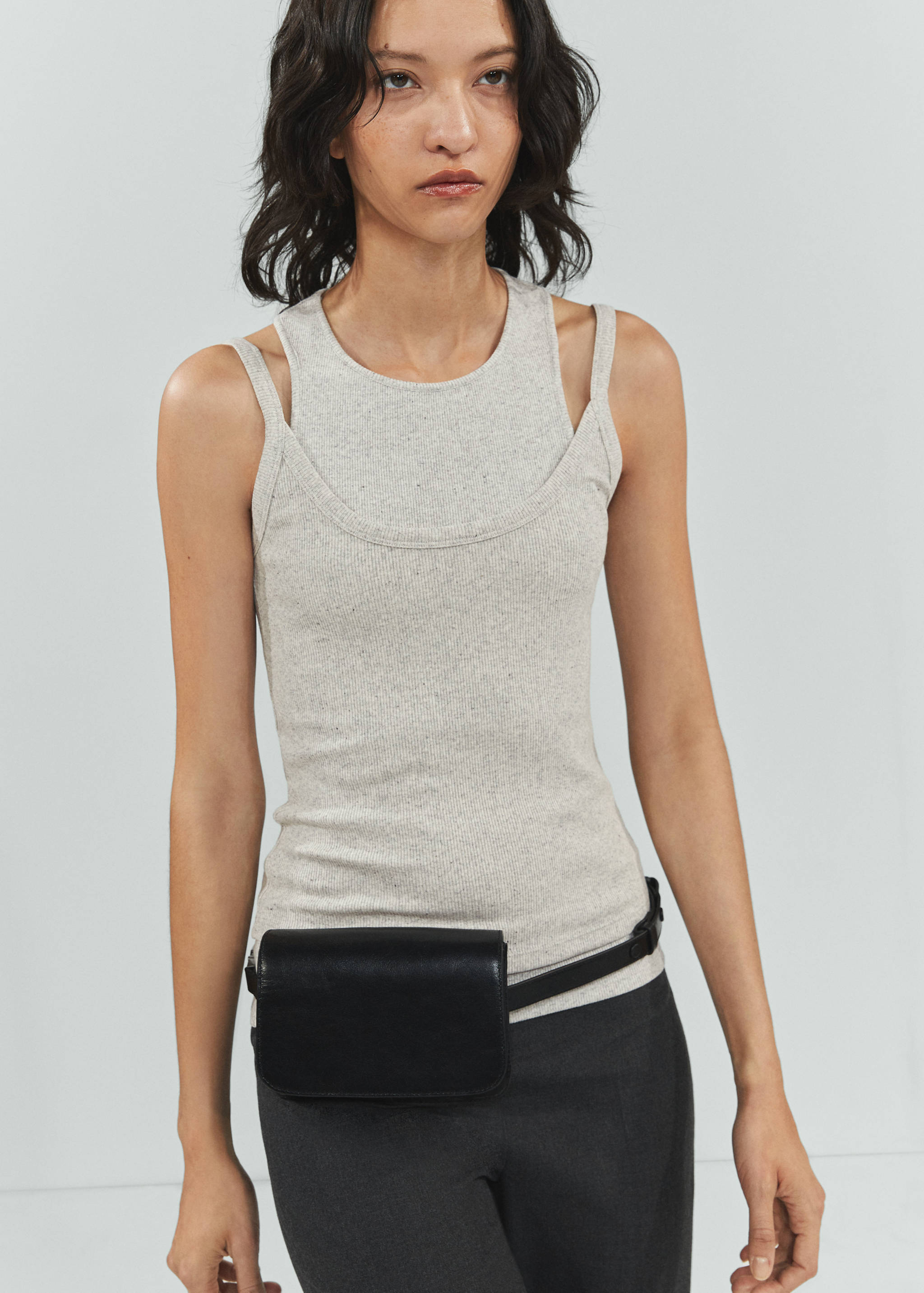 Cotton shirt with stud detail - Medium plane
