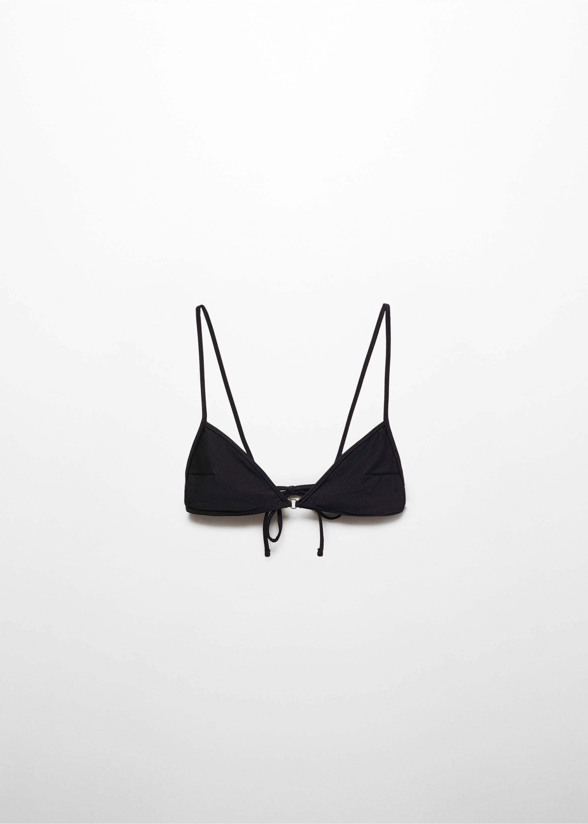 Metallic-detail bikini top - Article without model, Black. Ref: 67014016-00.