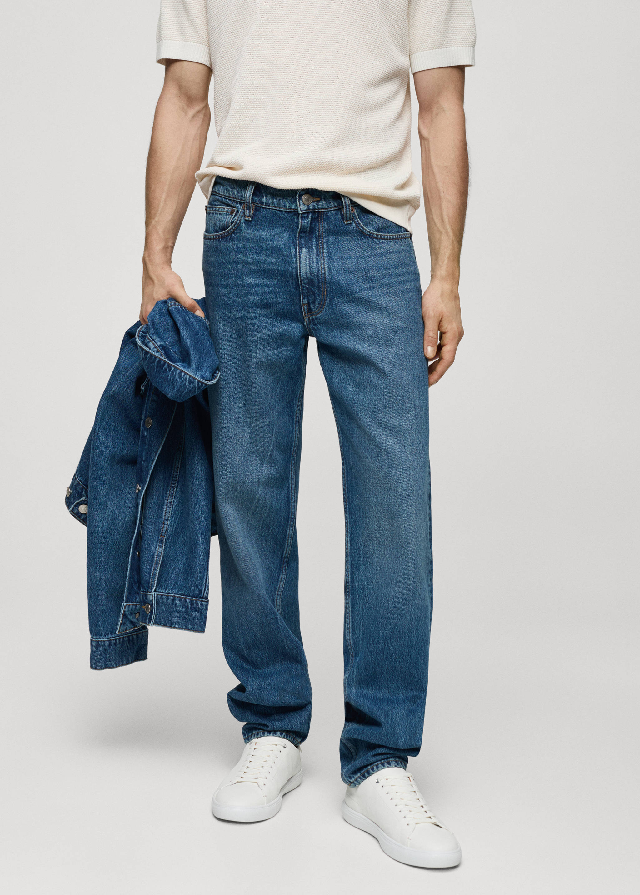 Straight-fit jeans met medium wassing - Middenvlak