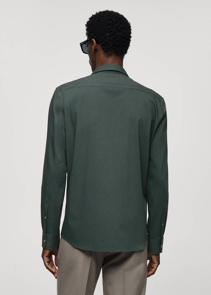 Overshirt with stretch-fabric pockets — Khaki
