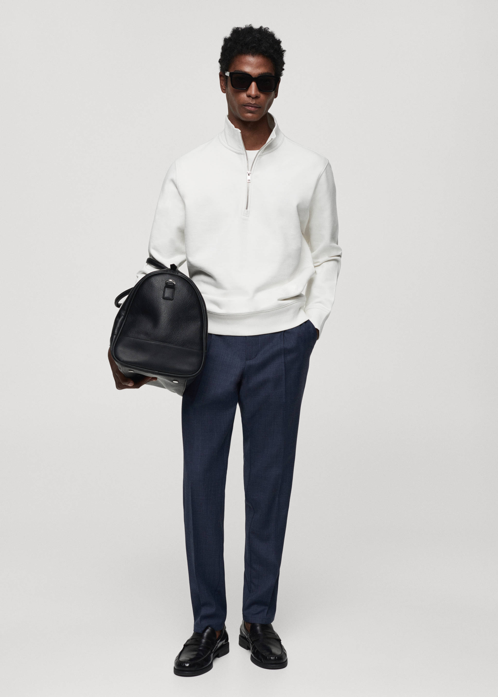 Zipper cotton sweater - General plane