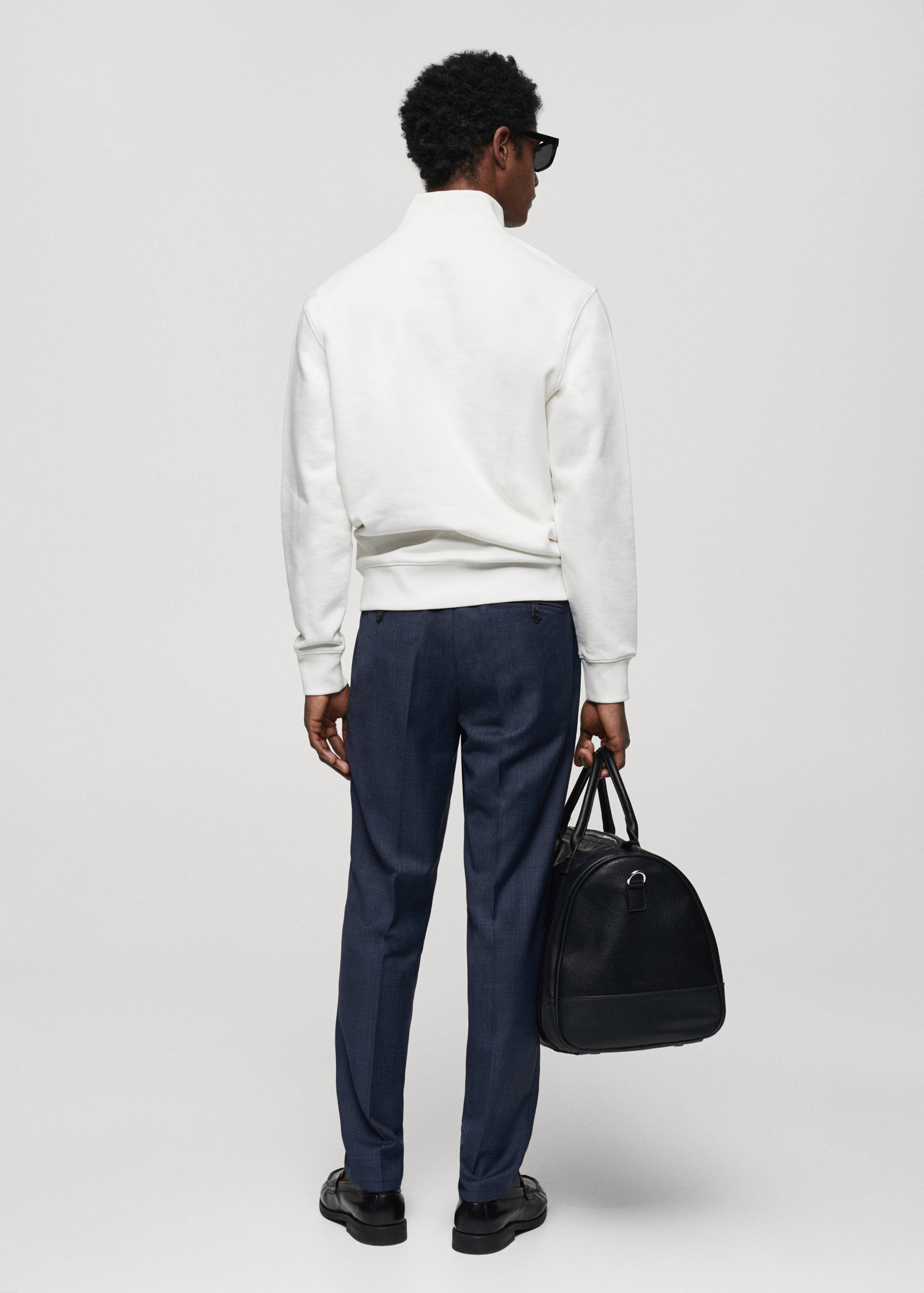 Zipper cotton sweater - Reverse of the article