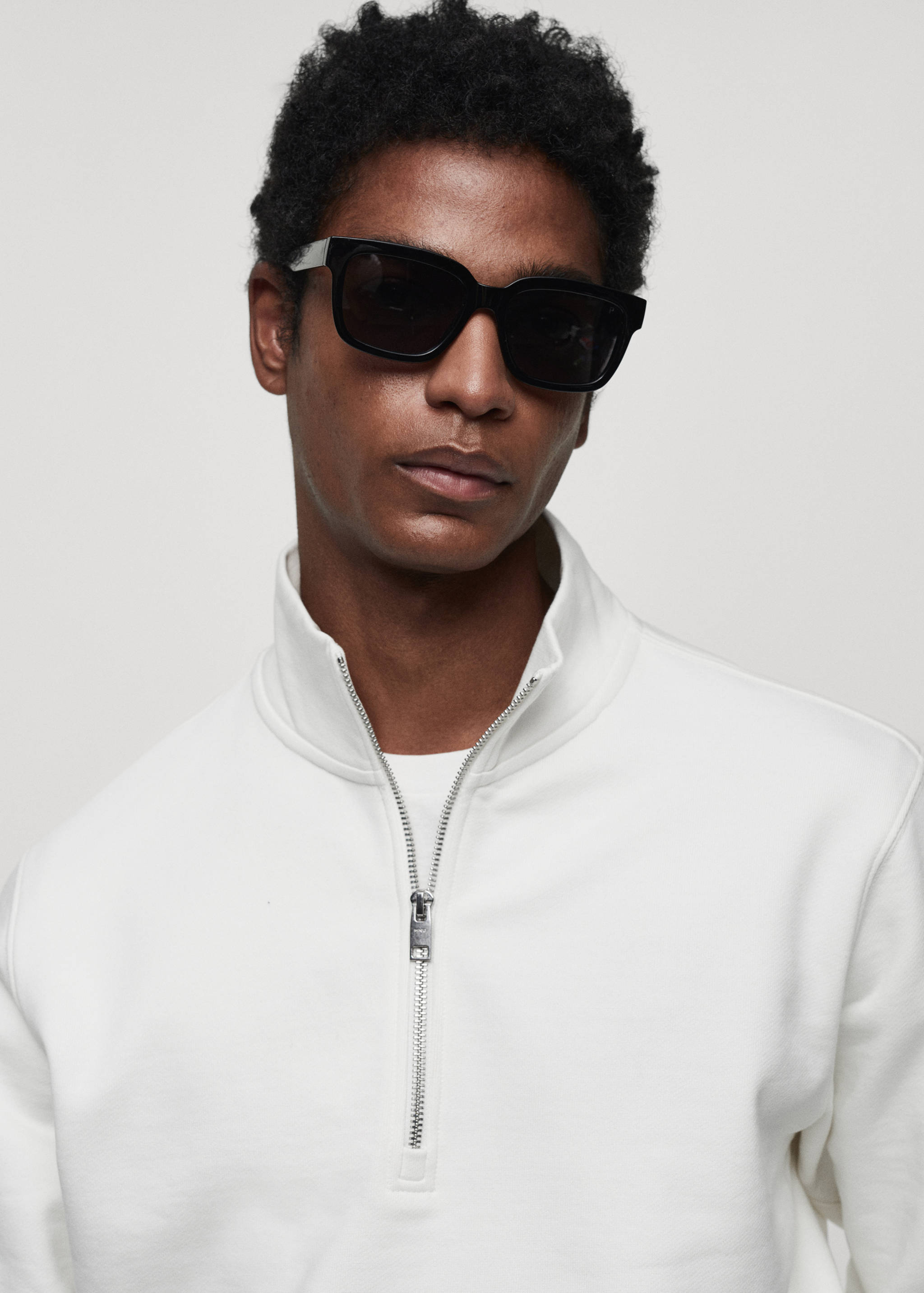 Zipper cotton sweater - Details of the article 1